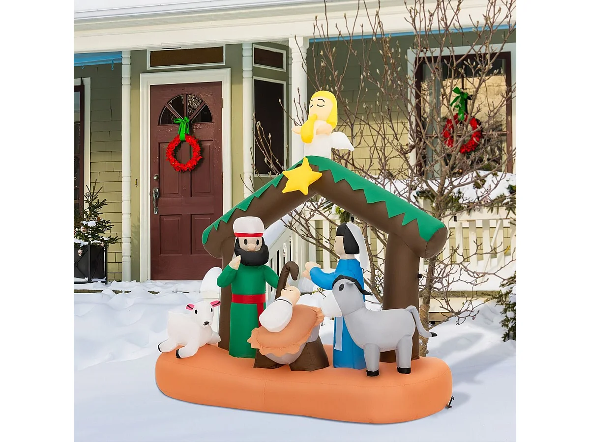 180 cm hohe Aufblasbare Weihnachtsdekoration Nachstellung der Geburt Jesu mit LED-Lichter