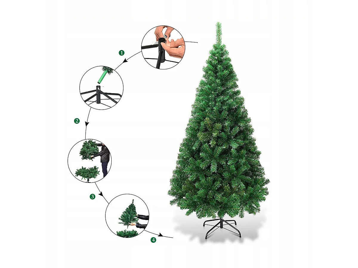 SAPIN DE NOËL ARTIFICIEL, MODÈLE « PIN », AVEC SUPPORT, 210 CM
