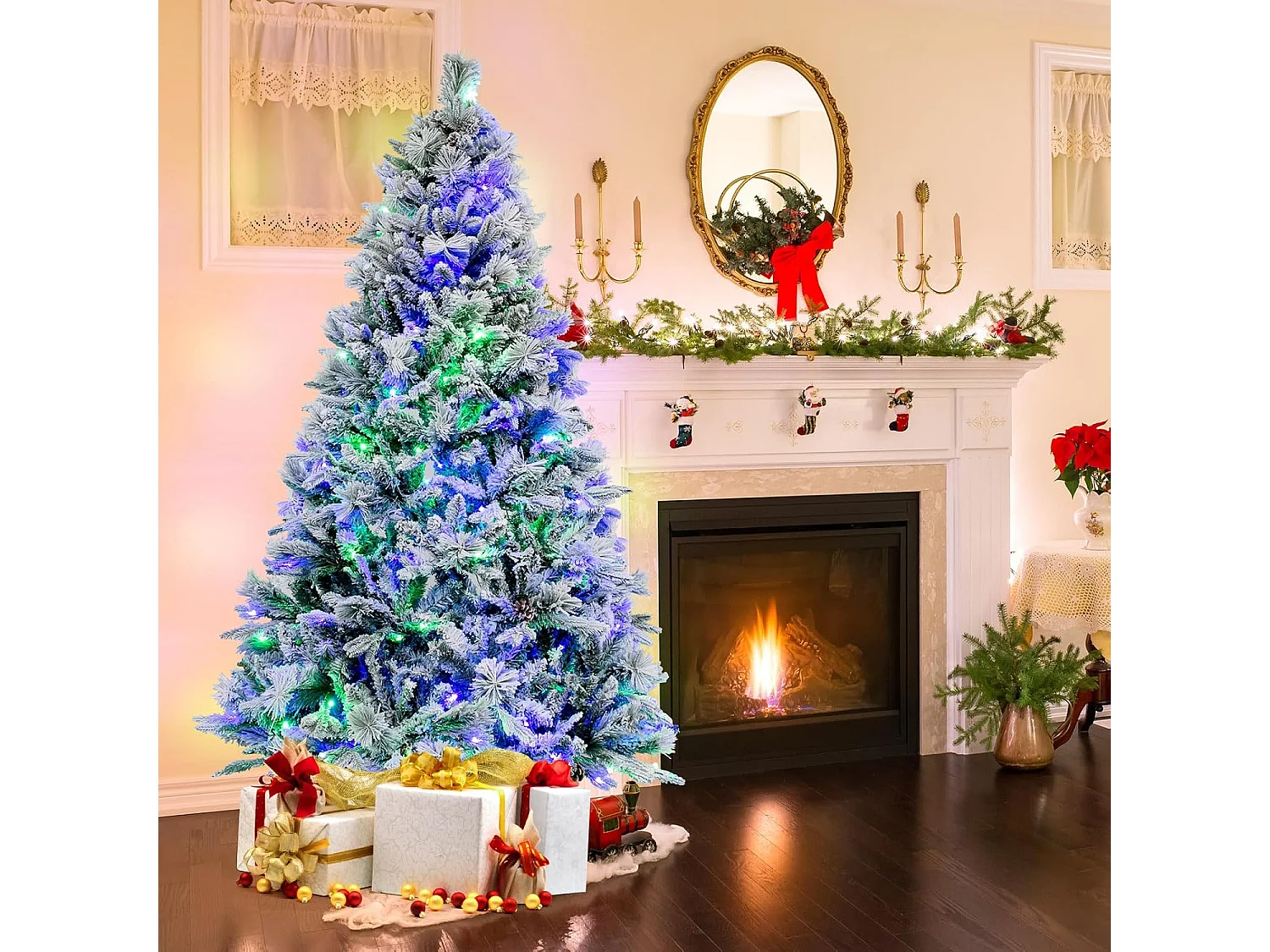 Weihnachtsbaum mit Schnee Beleuchtung OY46547PQDE