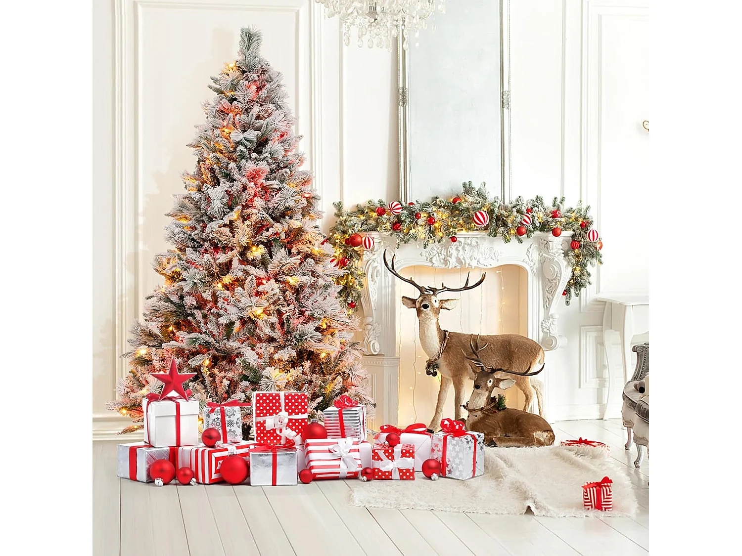 Weihnachtsbaum mit Schnee Beleuchtung OY46547PQDE