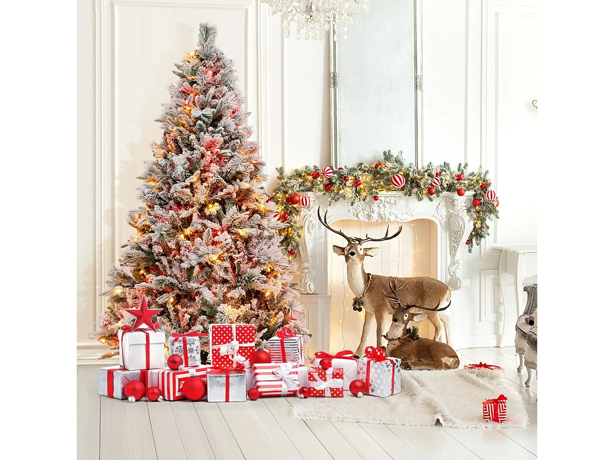 Sapin de Noël artificiel avec lumières LED et 8 modes d'éclairage