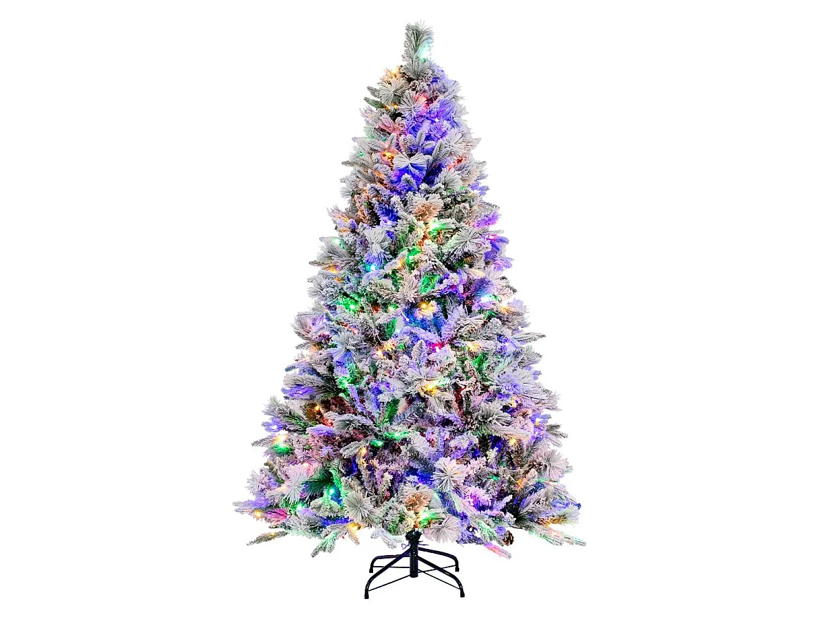 Sapin de Noël artificiel avec lumières LED et 8 modes d'éclairage