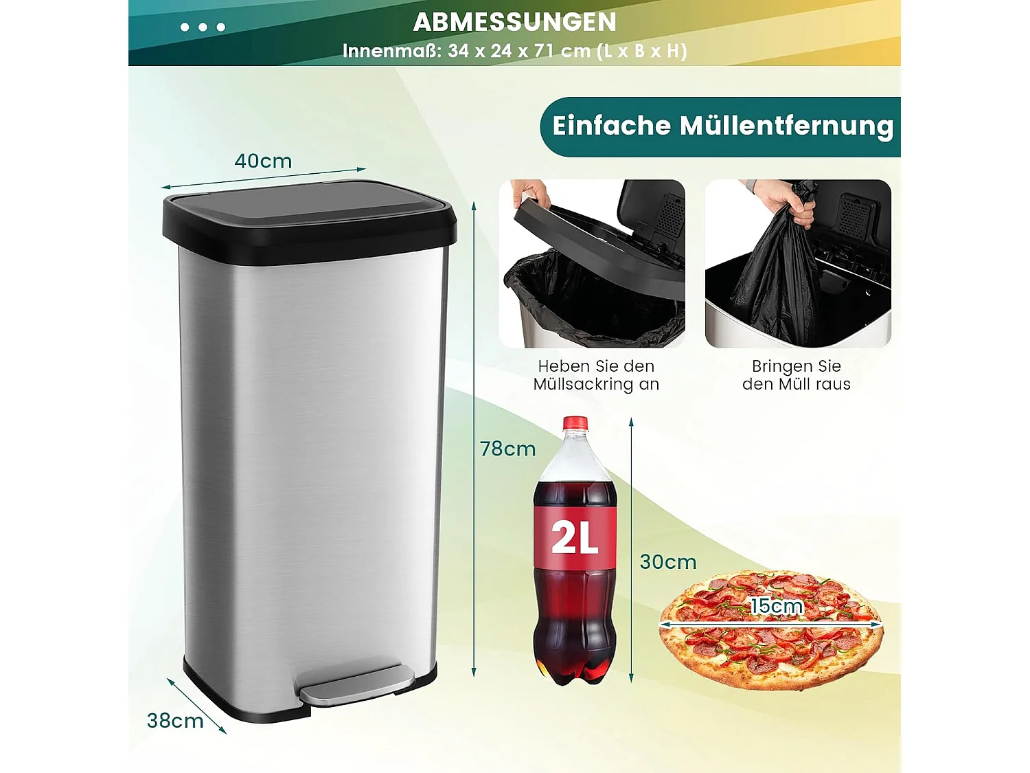 Tretmülleimer mit schließendem Deckel