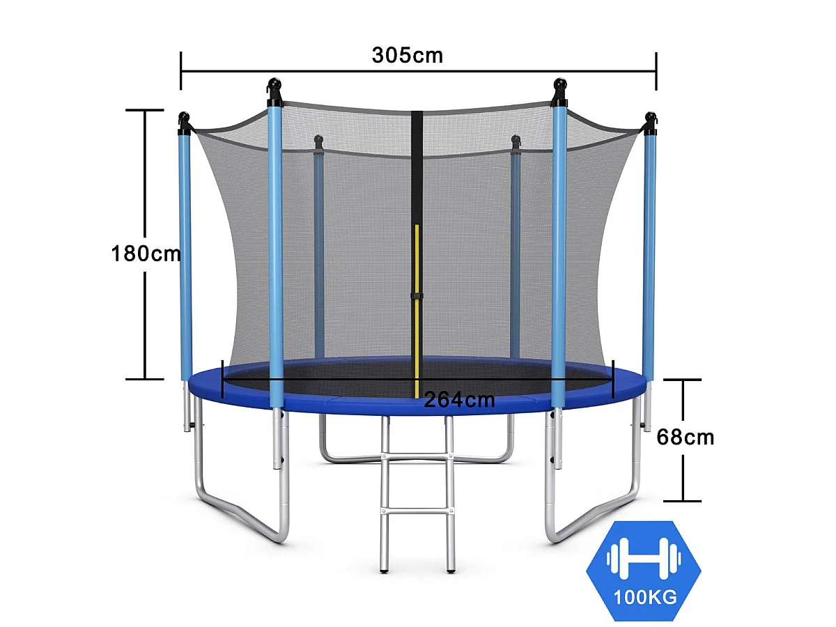 Gartentrampolin 305 cm mit innerem Schutznetz