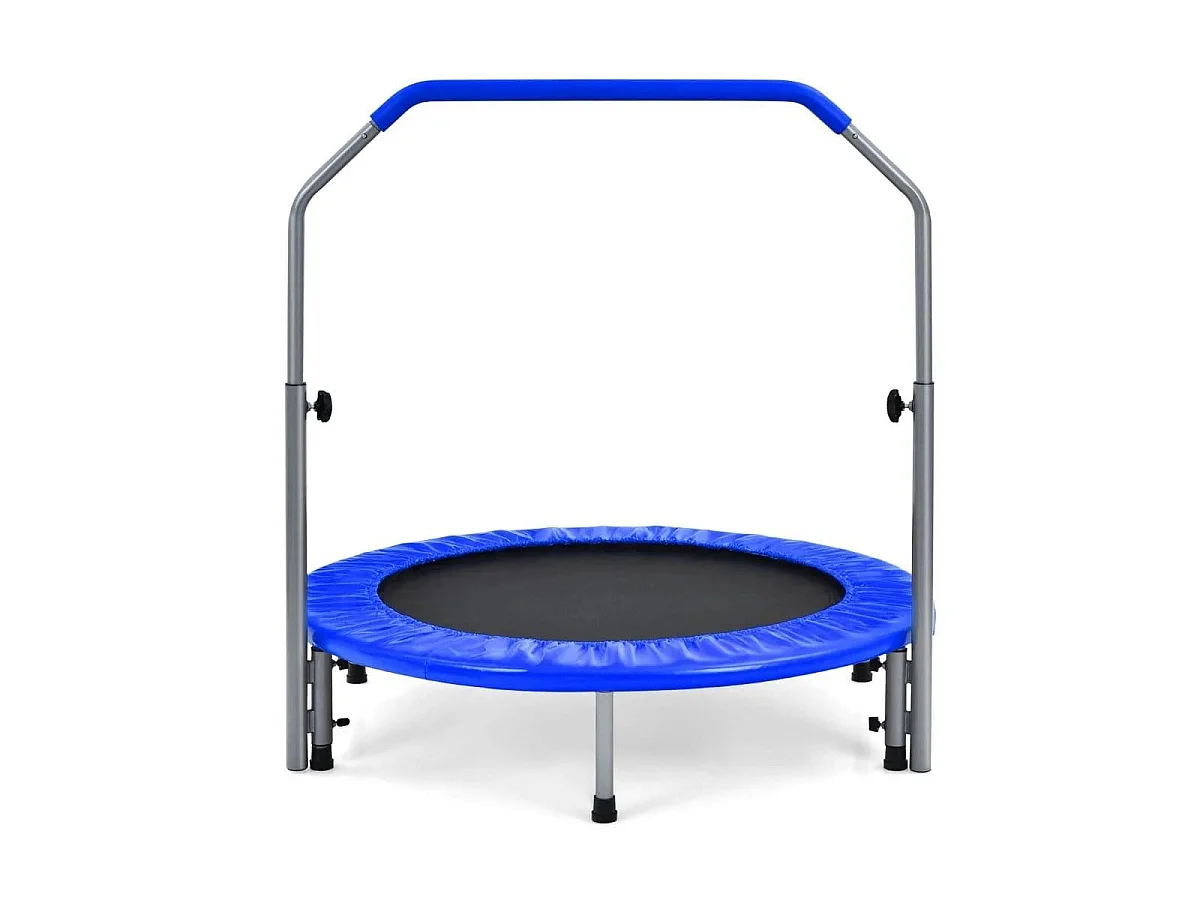 Trampoline de fitness avec barres d'appui 101 x 96/105/114/122 cm