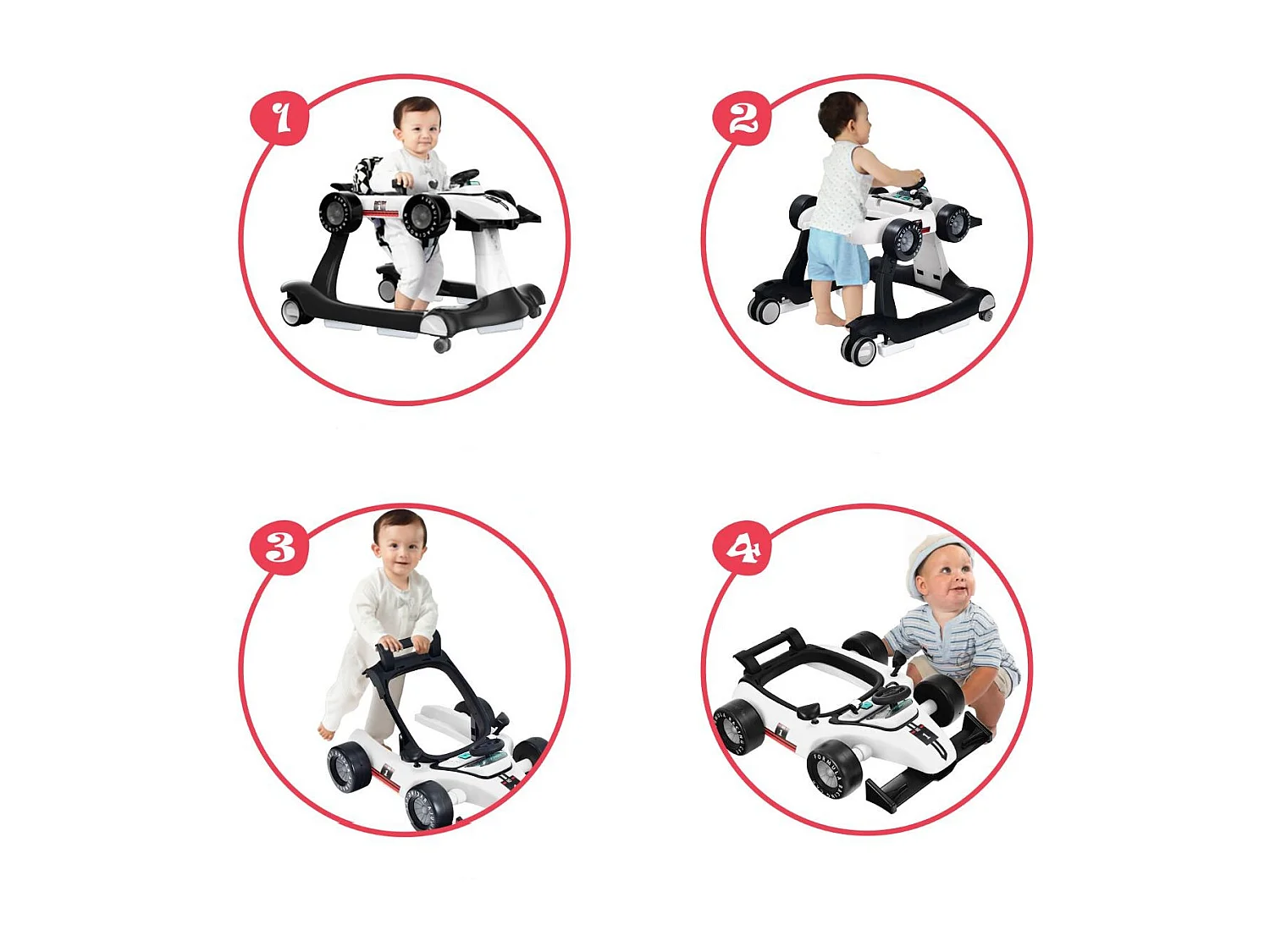 4-in-1 Höhenverstellbare Lauflernhilfe Rider