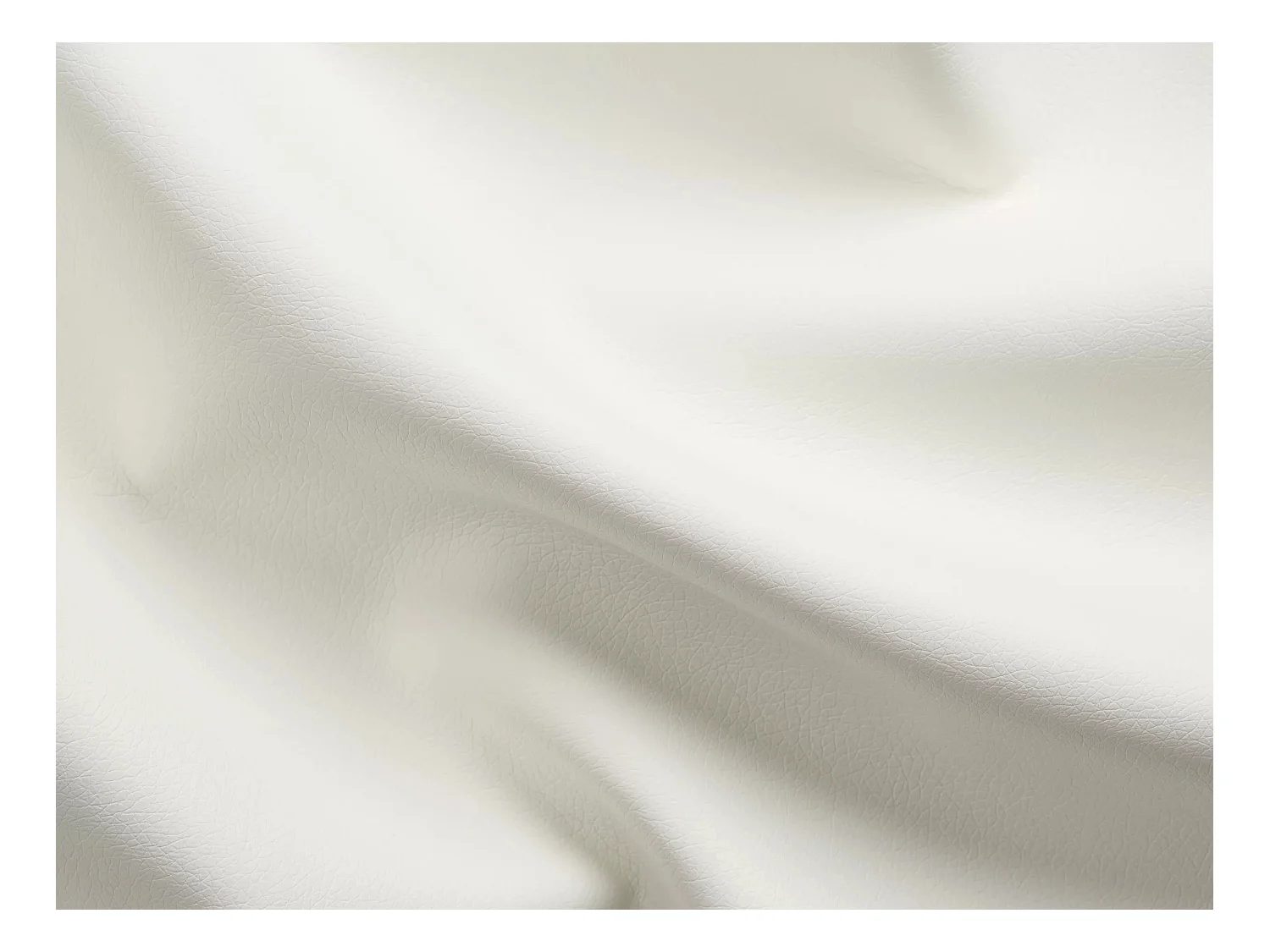 Express-driezitsslaapbank van wit buffelleer - Bed 140 cm - Matras 14 cm - VIZIR