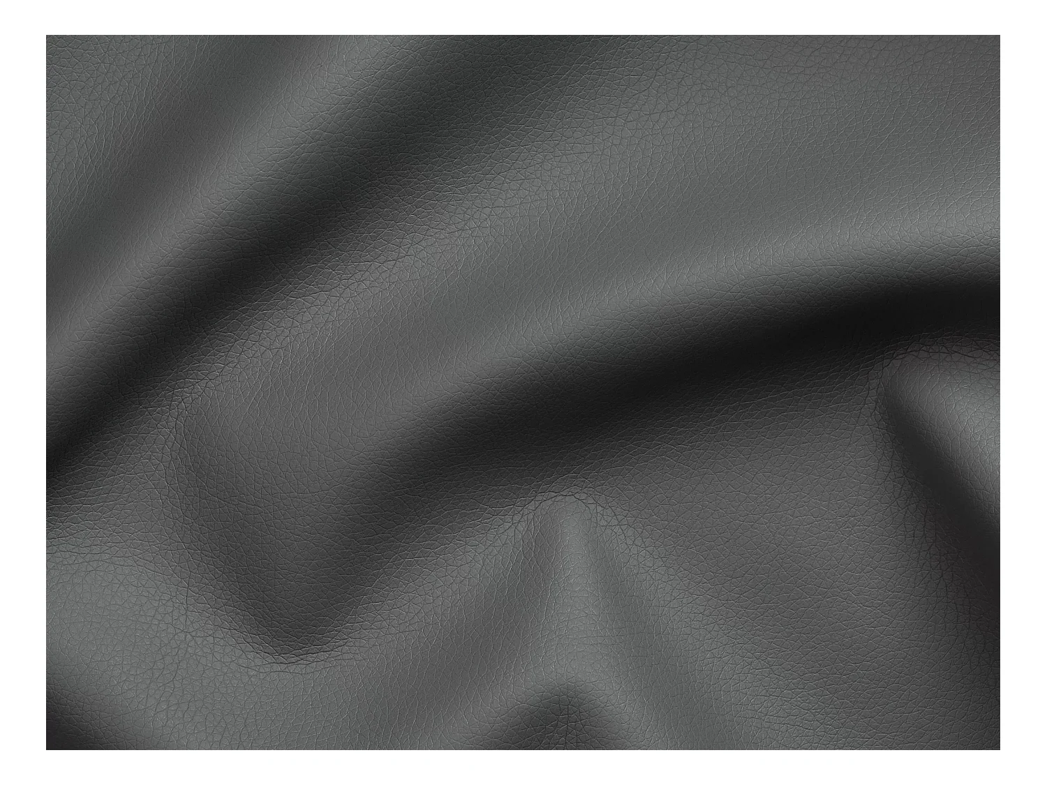 Express-driezitsslaapbank van grijs buffelleer - Bed 140 cm - Matras met vormgeheugen 22 cm - VIZIR