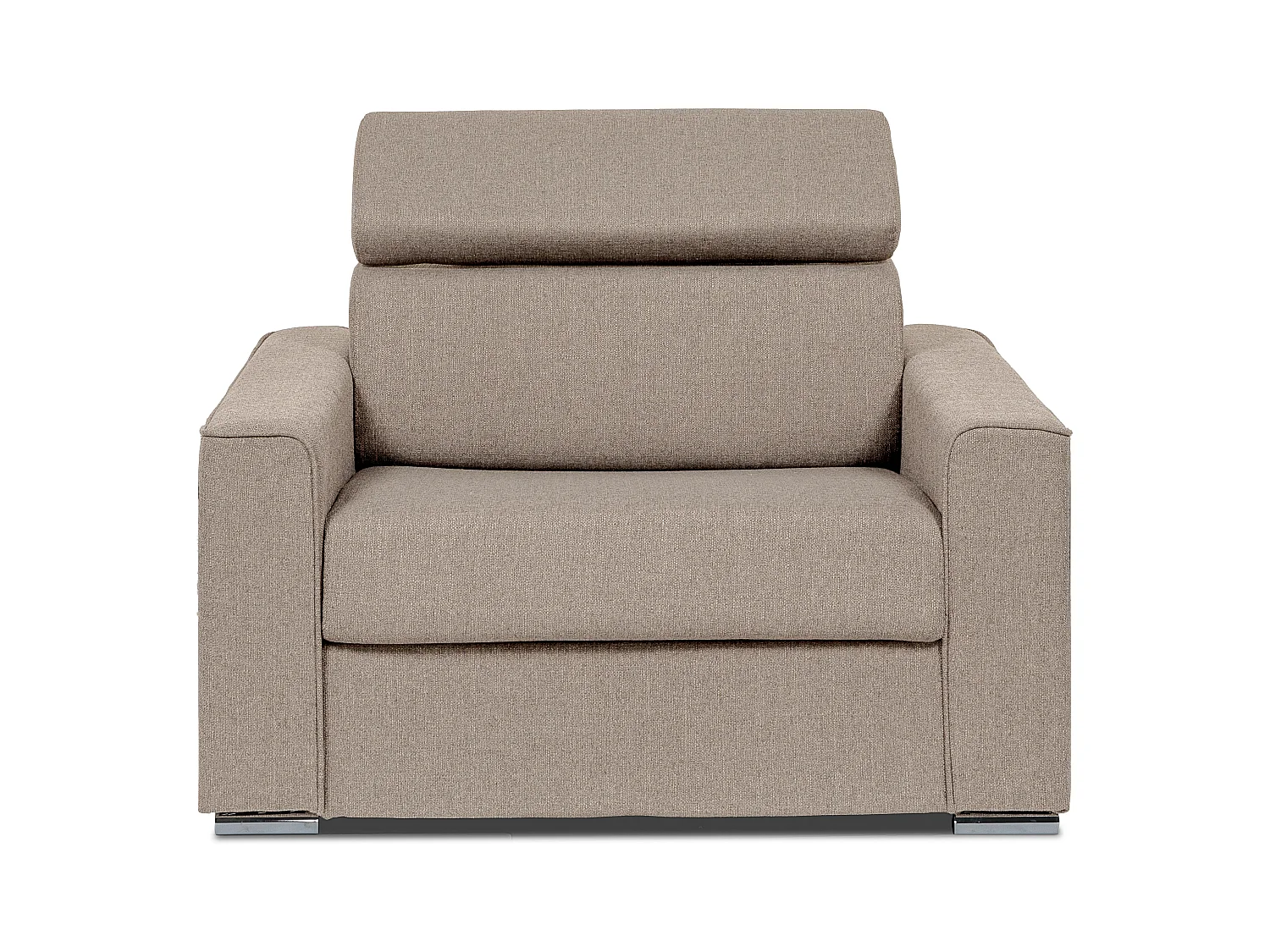 Fauteuil convertible express en tissu beige - Couchage 70 cm - Matelas 14 cm - VIZIR