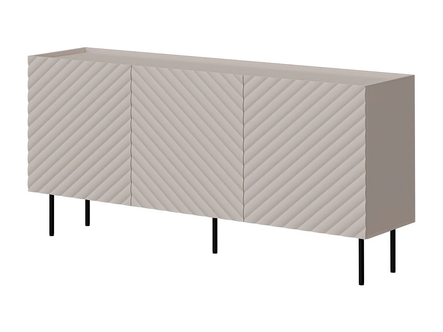 Buffet Mortali 100, Noir|Cachemire, 80x166x40cm, MDF|Stratifié