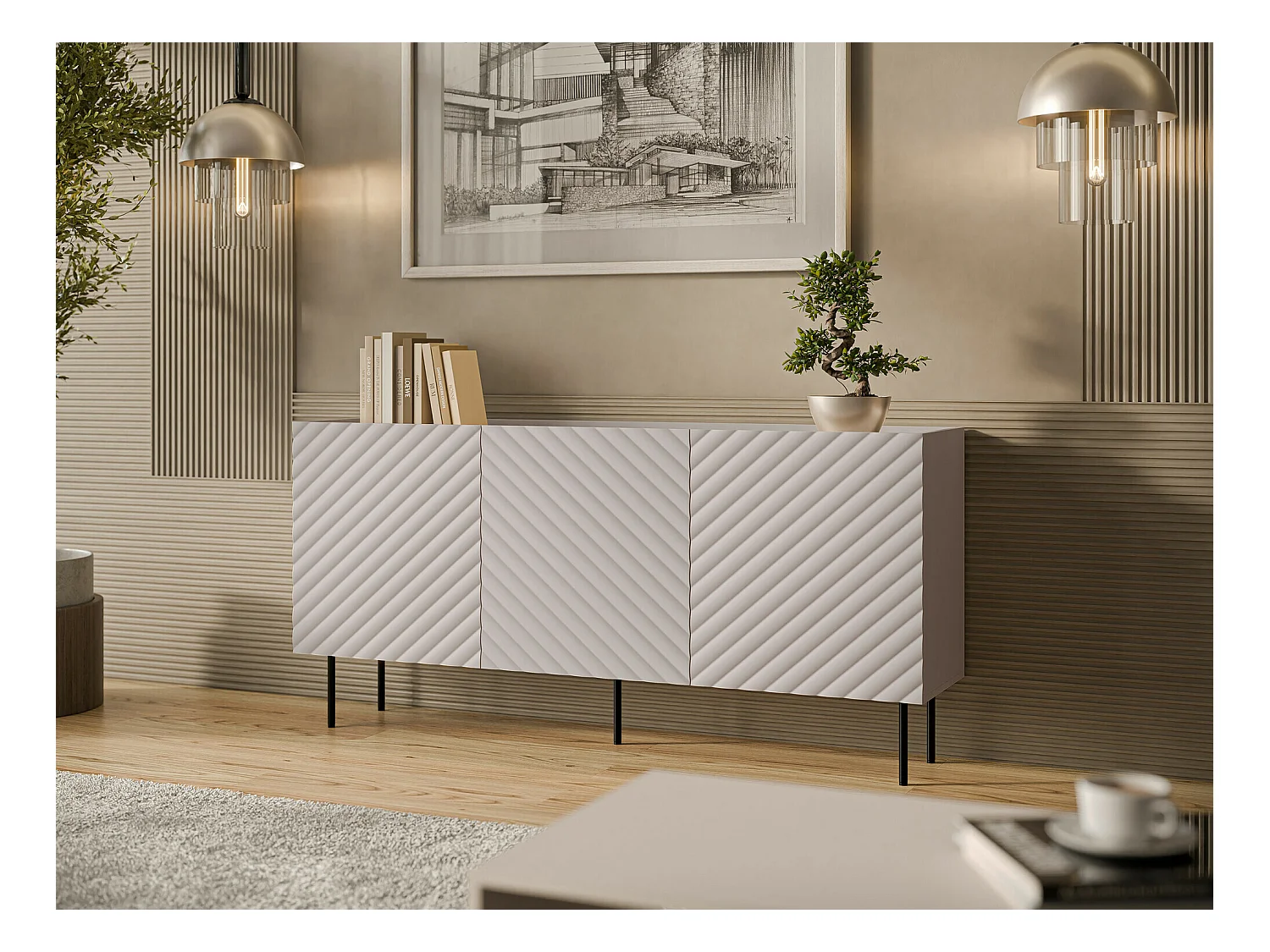 Armário Charlotte U100, Placa de aglomerado laminado, 80x166x40cm
