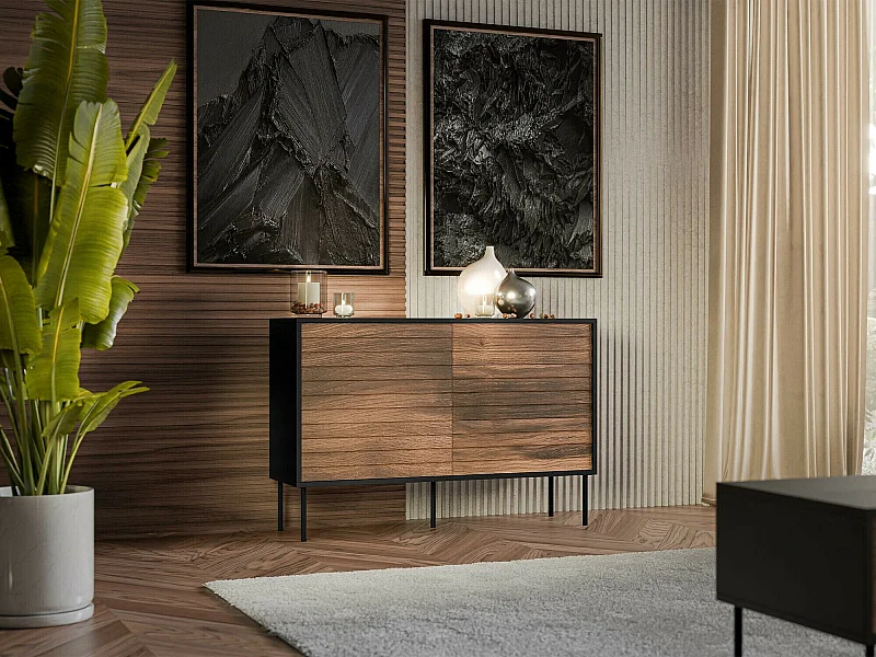 Cómoda Flosoru 101, Com gavetas e portas, 8x12x4cm