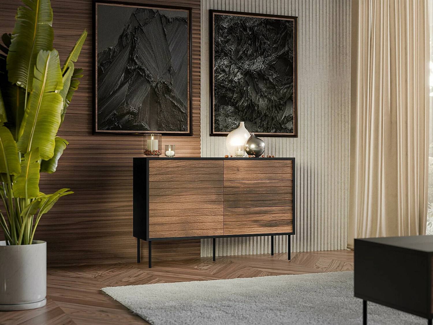 Cómoda Flosoru 101, Com gavetas e portas, 8x12x4cm