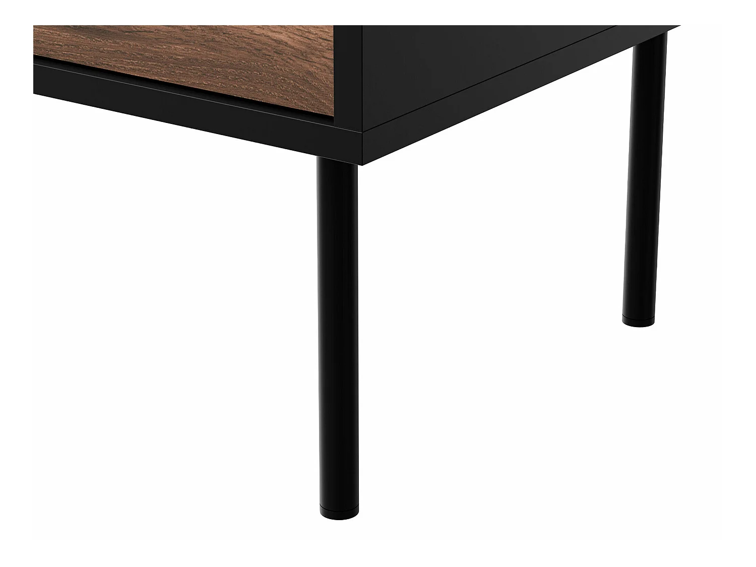 Commode Flosoru 101, Noir, Avec tiroirs et portes, 81x120x40cm