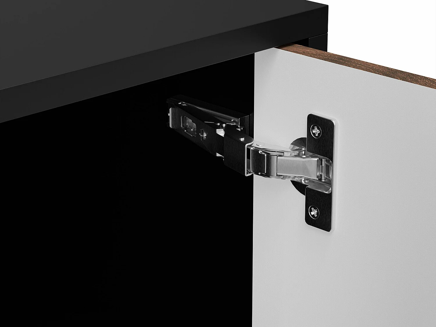 Commode Flosoru 101, Noir, Tiroirs et portes, 81x120x40cm