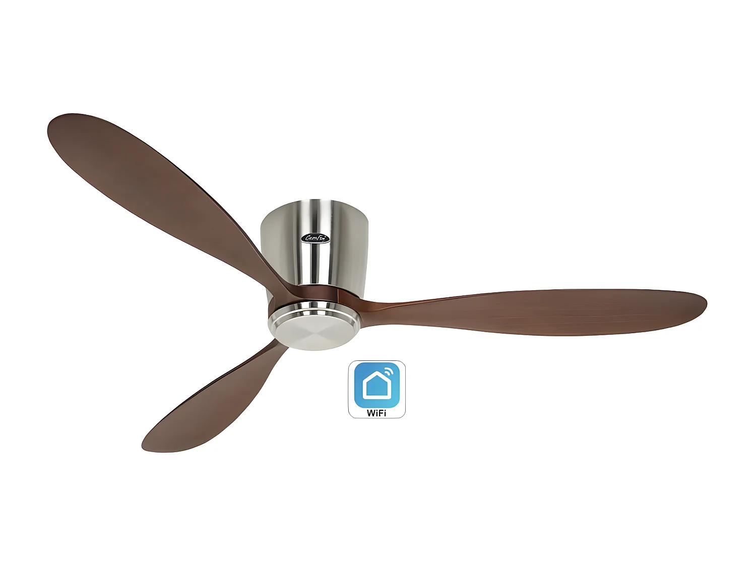 ECO PLANO WOOD 132, Ventilatore WiFi Senza Luce, CasaFan