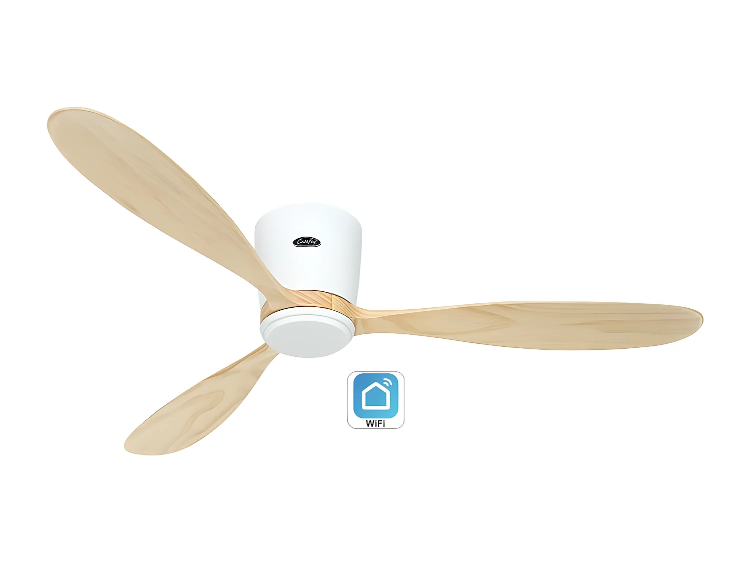ECO PLANO WOOD 132, Ventilateur WiFi sans lumière, CasaFan