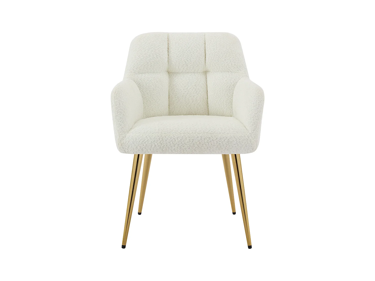 Lot de 6 chaises avec accoudoirs - Tissu bouclette et métal doré - Blanc - PEGA de Pascal MORABITO