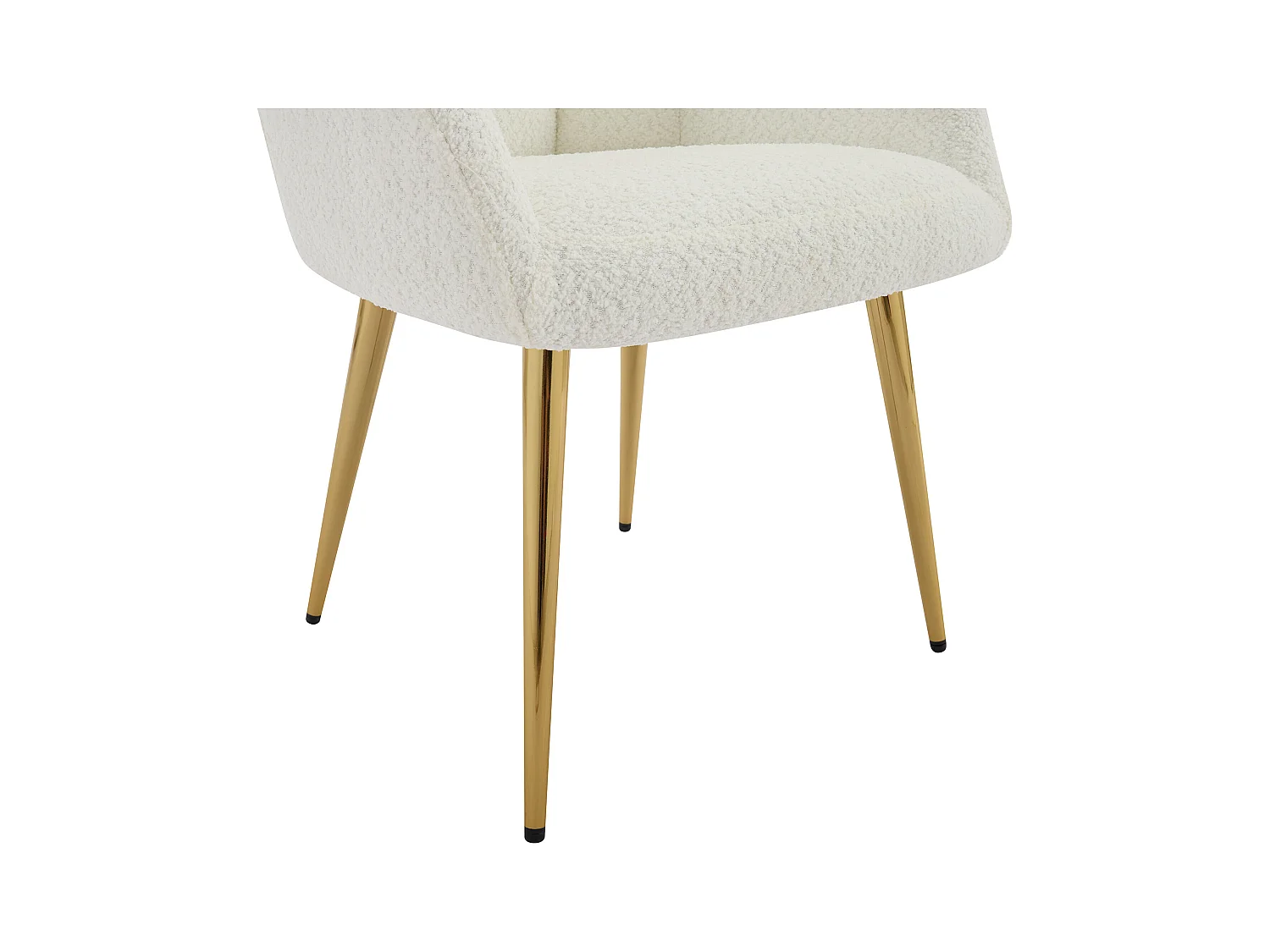 Lot de 6 chaises avec accoudoirs - Tissu bouclette et métal doré - Blanc - PEGA de Pascal MORABITO