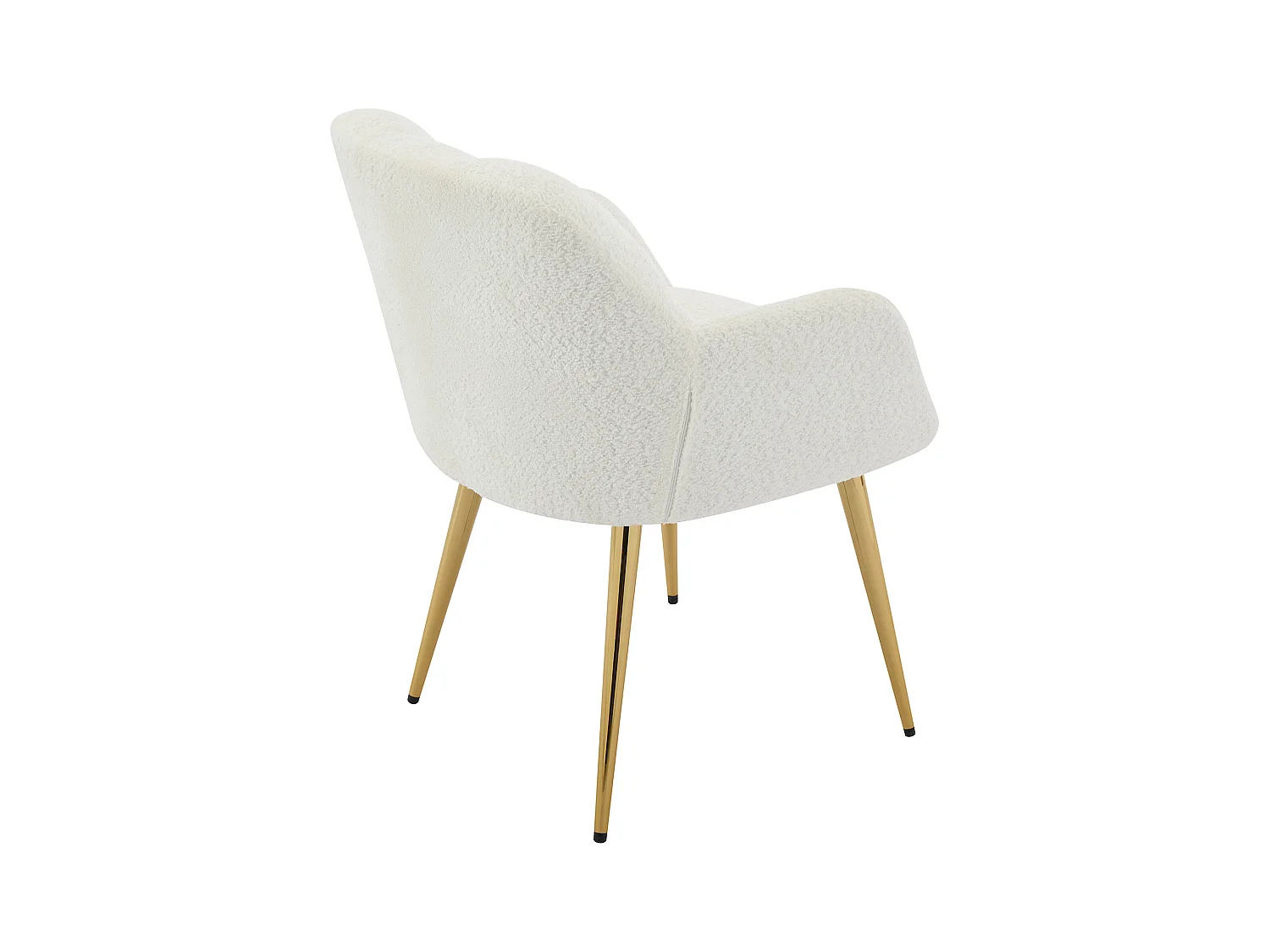Lot de 6 chaises avec accoudoirs - Tissu bouclette et métal doré - Blanc - PEGA de Pascal MORABITO