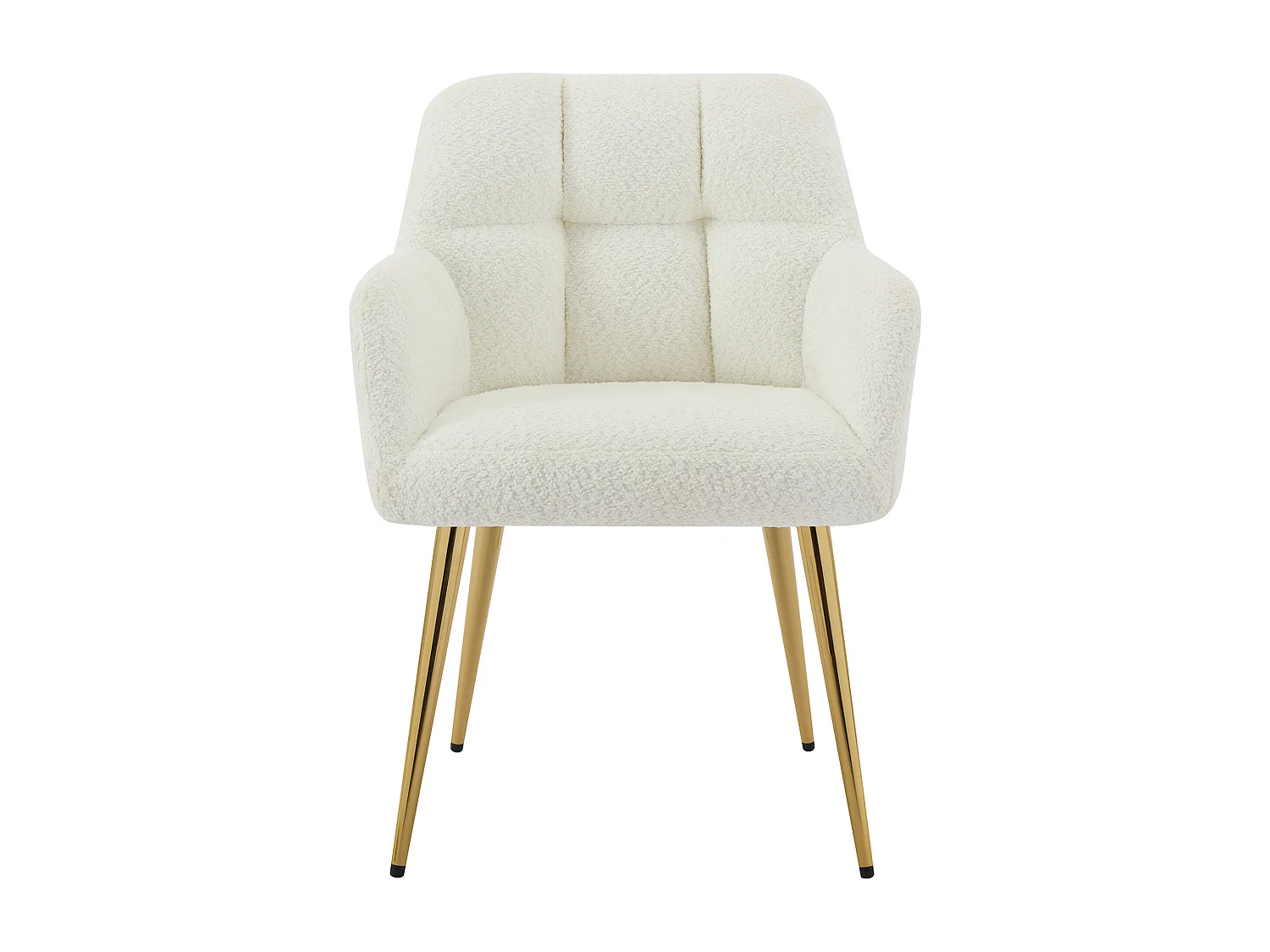 Set van 6 stoelen met armleuningen - Boucléstof en goudkleurig metaal - Wit - PEGA van Pascal MORABITO