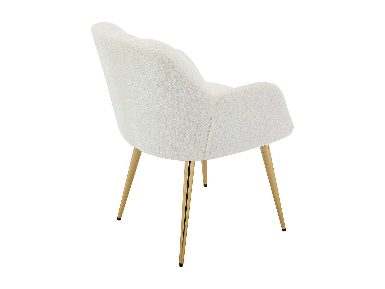 Set van 6 stoelen met armleuningen - Boucléstof en goudkleurig metaal - Wit - PEGA van Pascal MORABITO