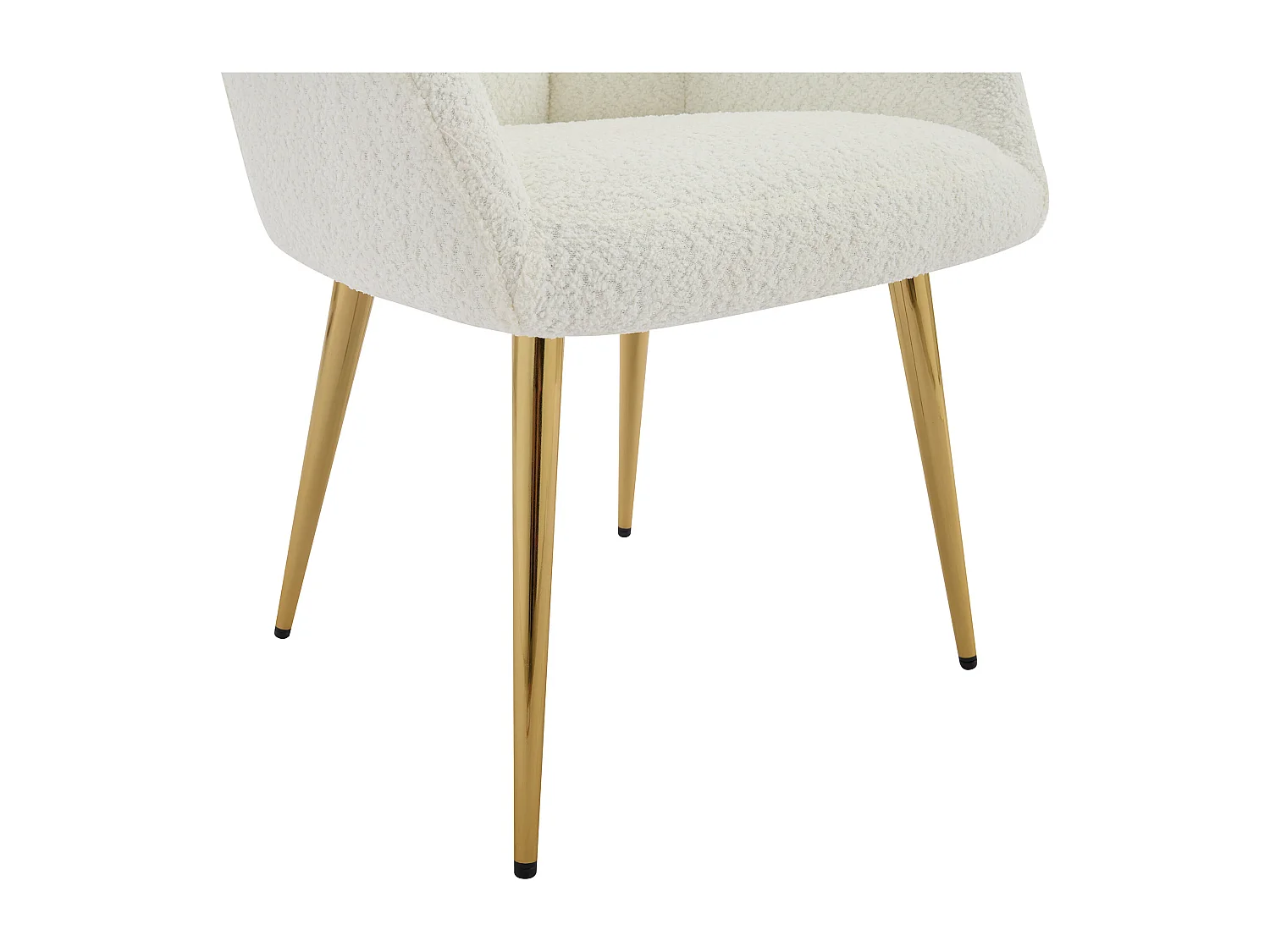 Set van 6 stoelen met armleuningen - Boucléstof en goudkleurig metaal - Wit - PEGA van Pascal MORABITO