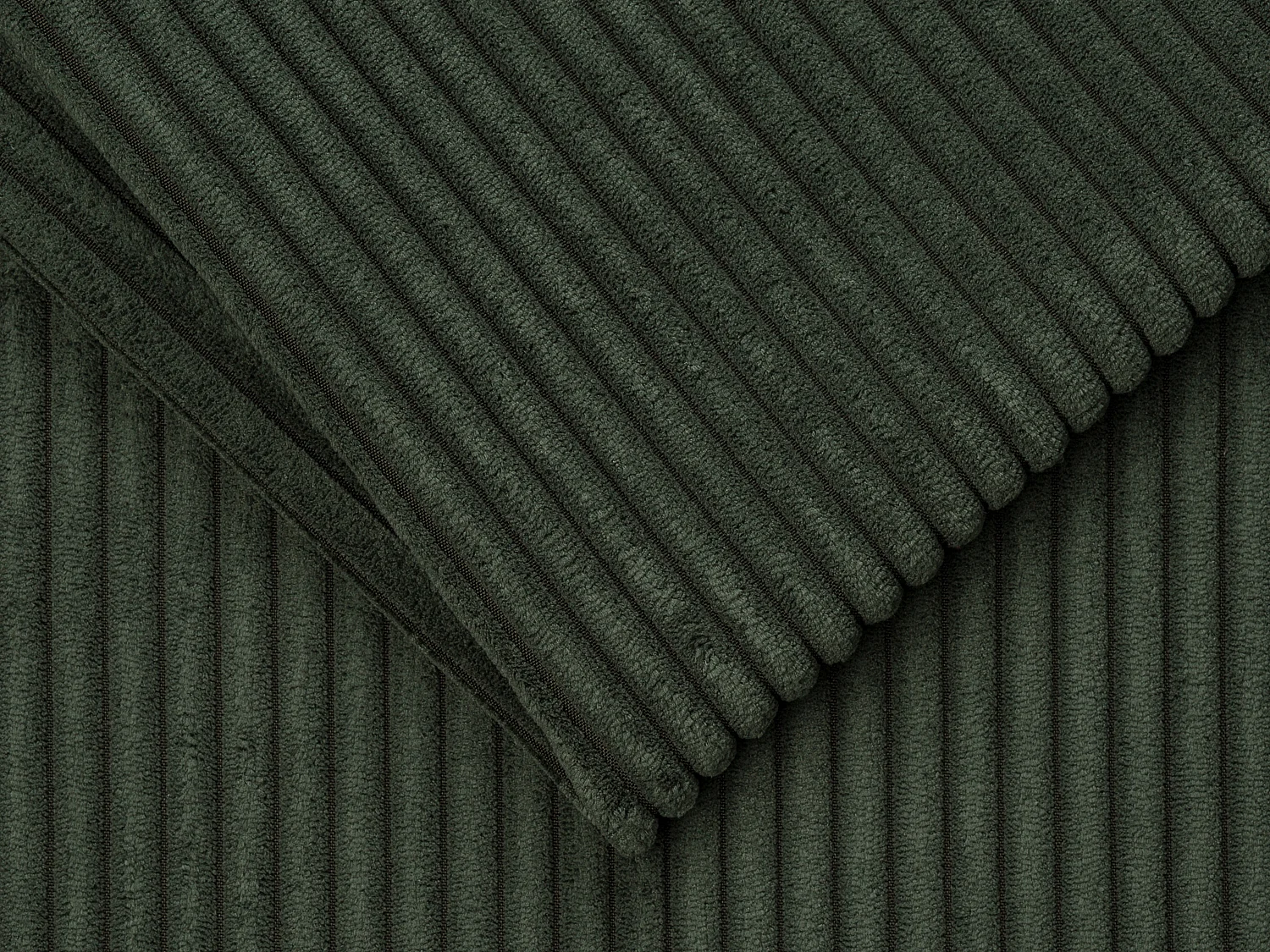 Sofá de 3 lugares convertível de abertura rápida em veludo canelado verde, cama 140 cm e colchão 14 cm - CALITO