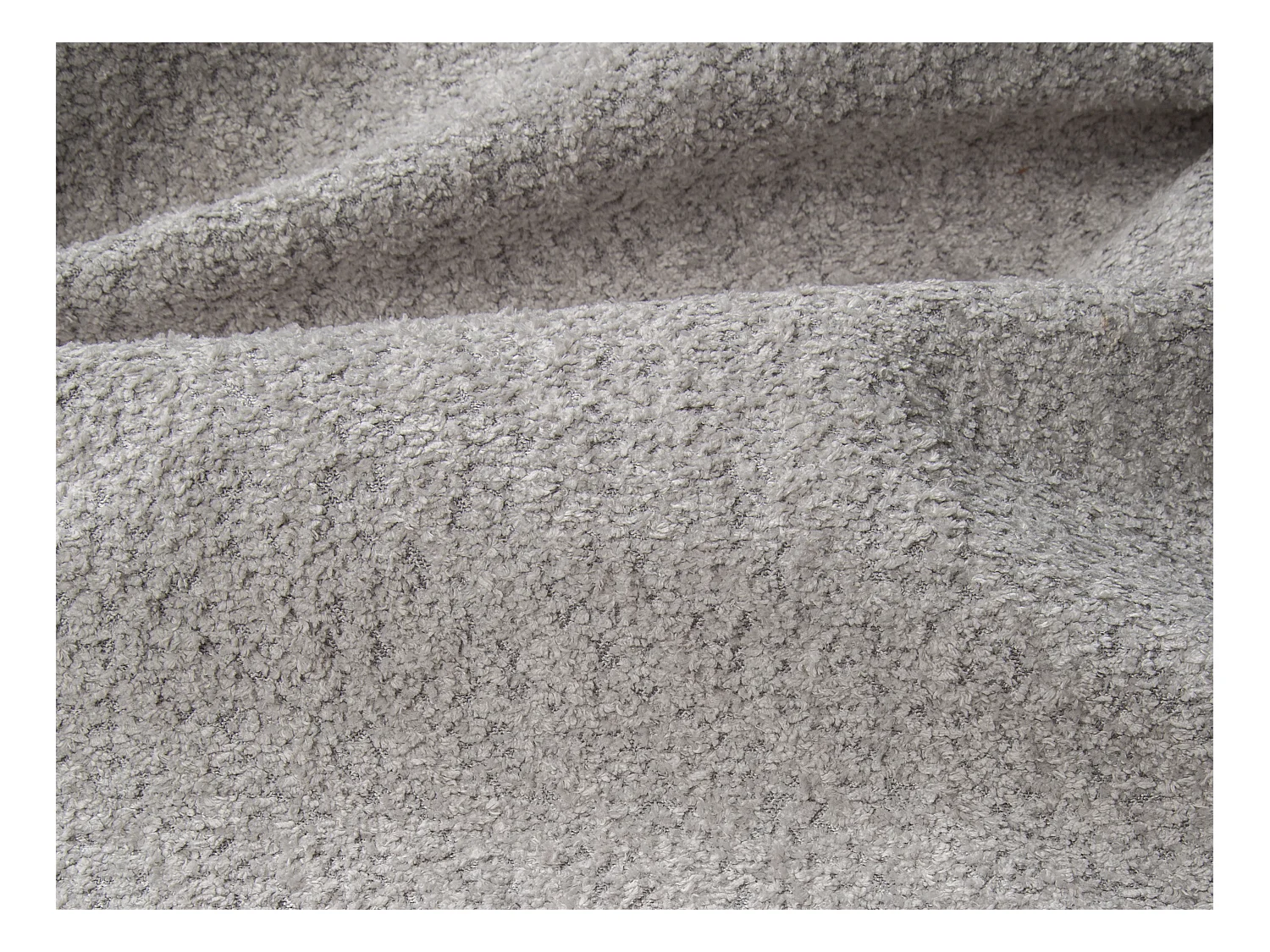 Canapé 3 places convertible express bouclette gris clair - Couchage 140 cm - Matelas 22 cm avec mémoire de forme - CALITO