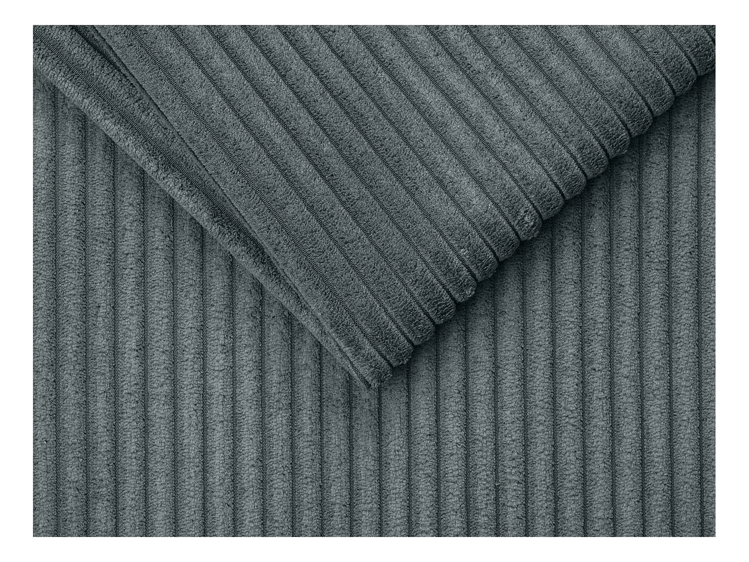 Sofá cama de 4 plazas de pana en color gris antracita - Cama de 160 cm - Colchón de 18 cm - CALITO