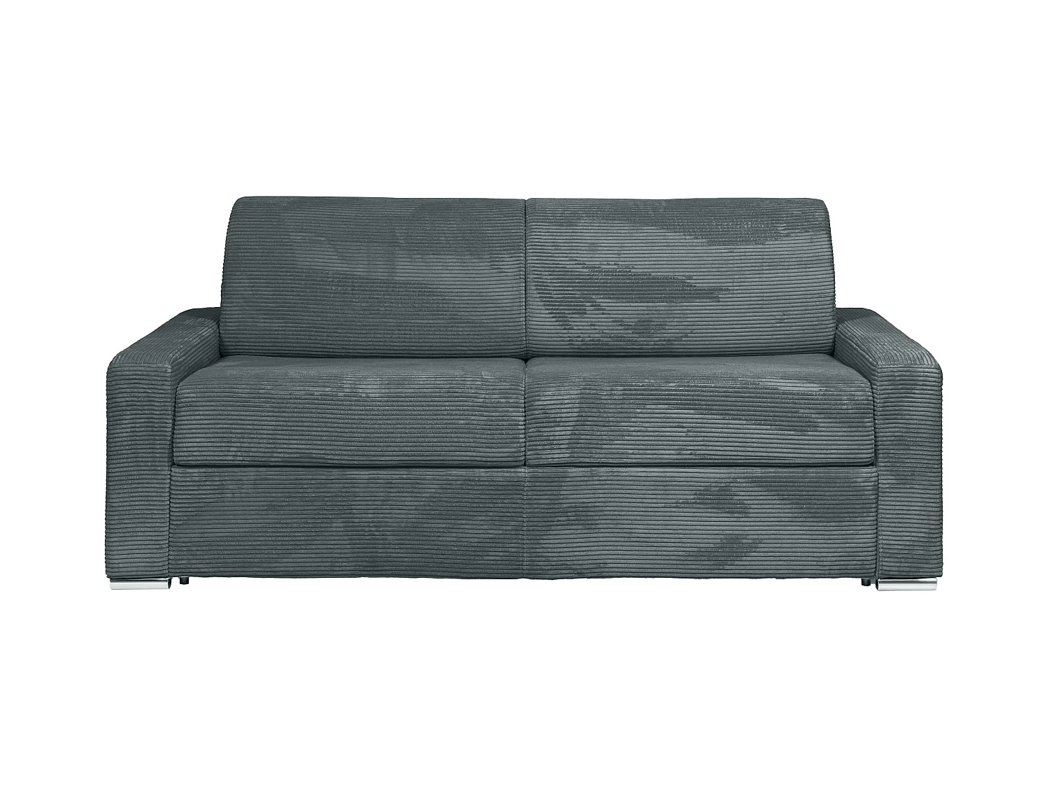 Canapé 4 places convertible express en velours côtelé gris - Couchage 160 cm - Matelas 18 cm - CALITO