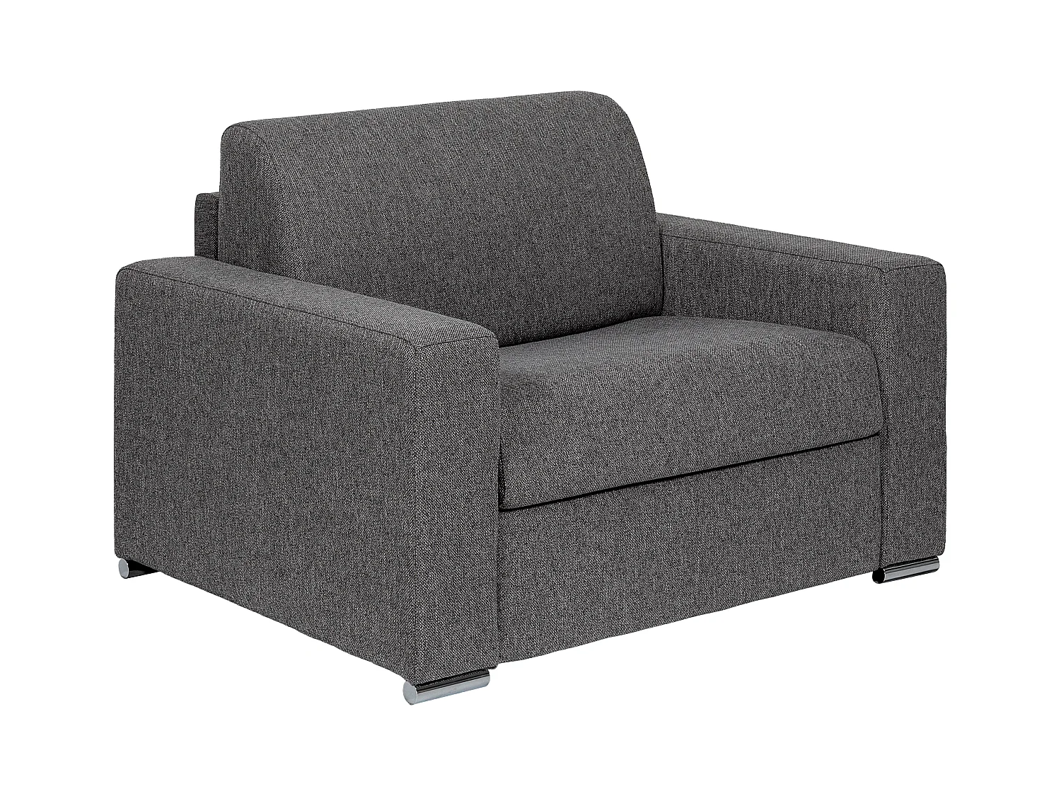 Express-slaapfauteuil van antracietgrijze stof - Bed 70 cm - Matras 14 cm - CALITO