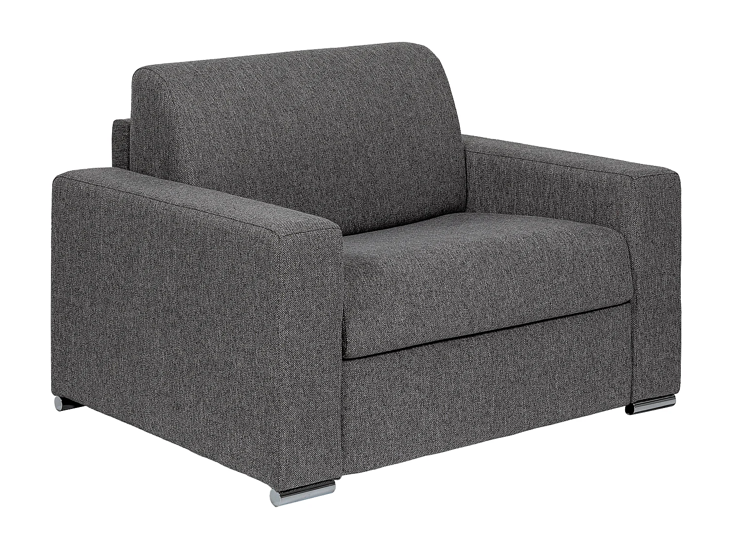 Fauteuil convertible express en tissu anthracite - Couchage 70 cm - Matelas 14 cm - CALITO
