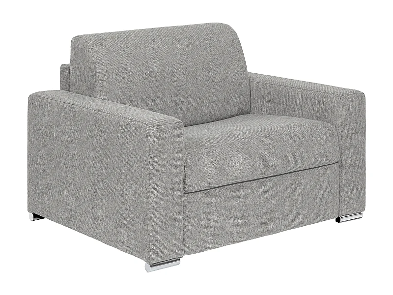 Fauteuil convertible express en tissu gris clair - Couchage 70 cm - Matelas 14 cm - CALITO
