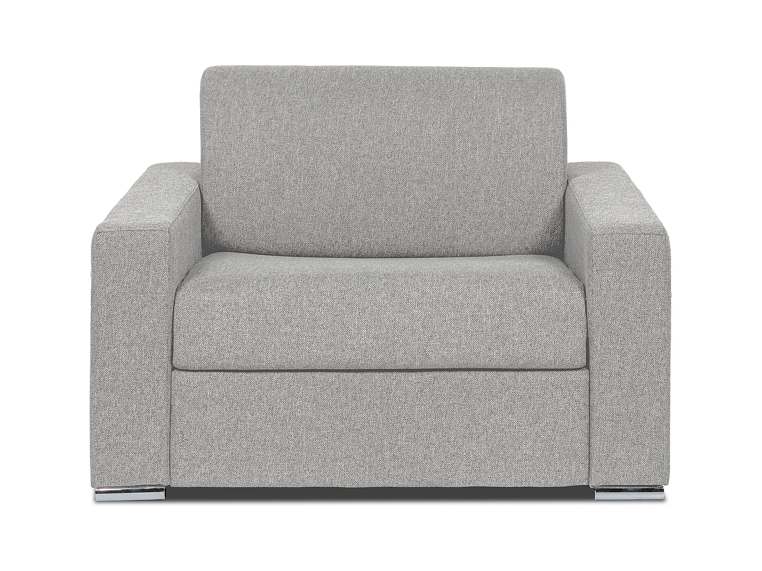 Fauteuil convertible express en tissu gris clair - Couchage 70 cm - Matelas 14 cm - CALITO