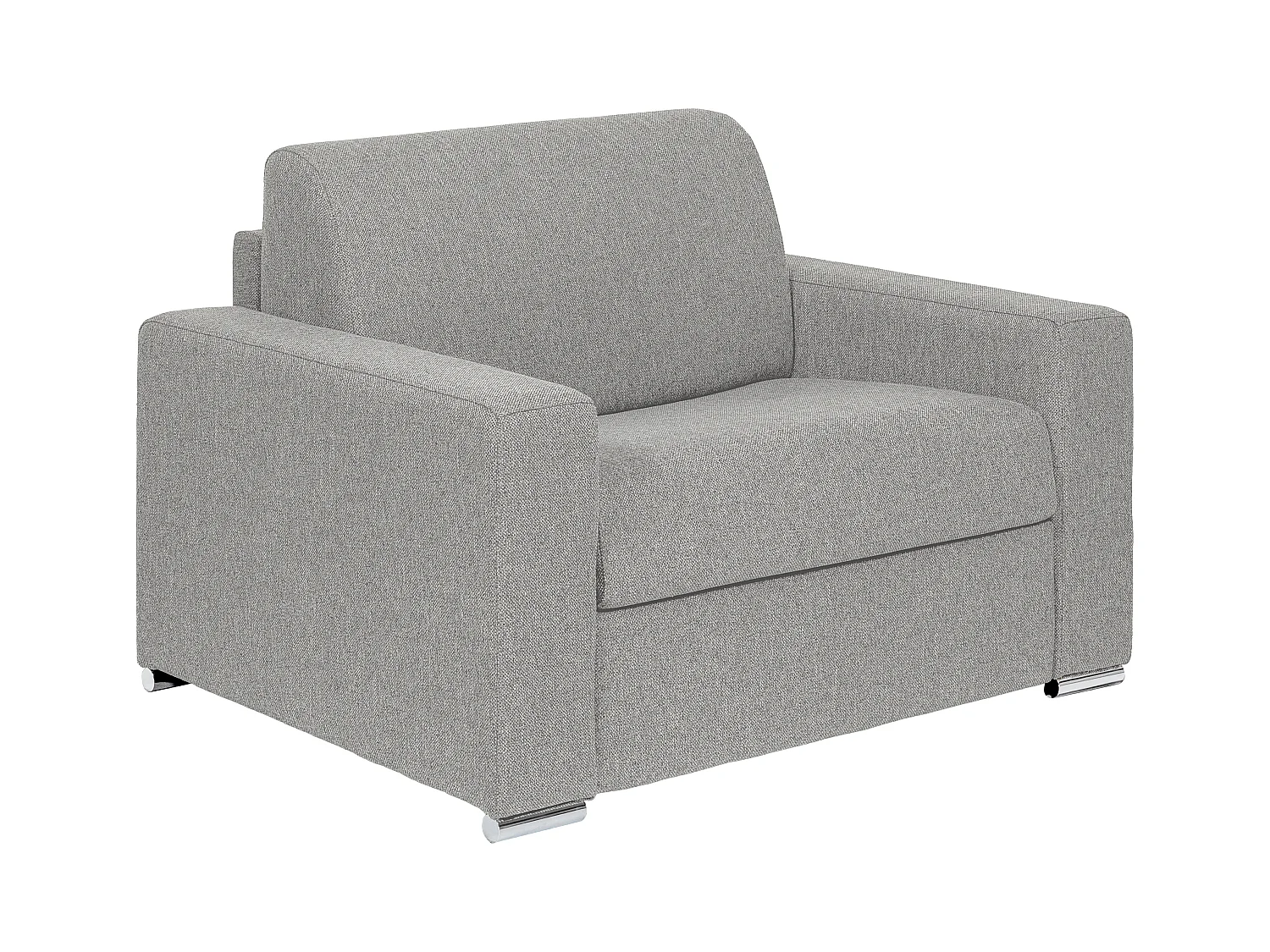 Fauteuil convertible express en tissu gris clair - Couchage 70 cm - Matelas 14 cm - CALITO