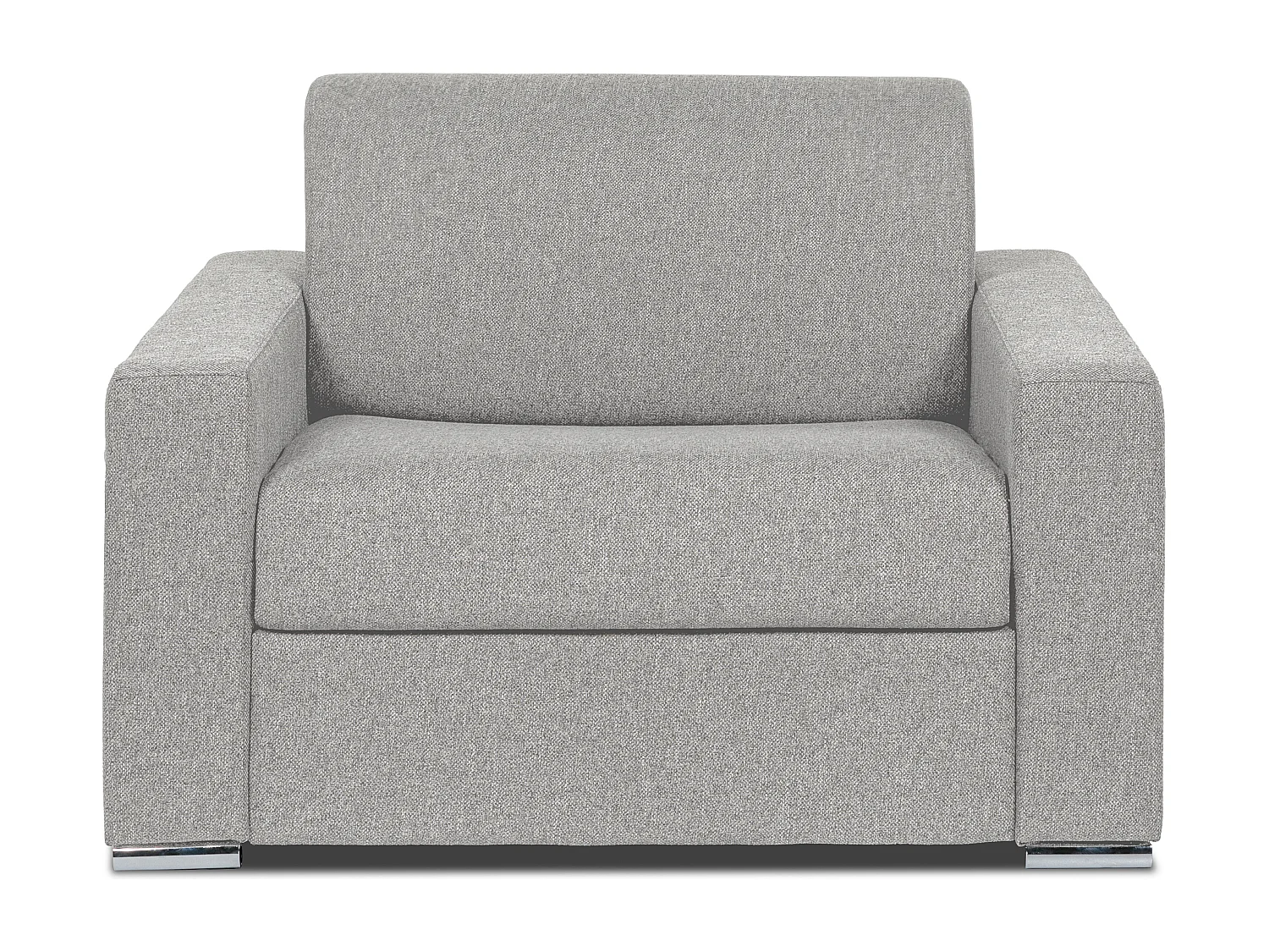 Fauteuil convertible express en tissu gris clair - Couchage 70 cm - Matelas 14 cm - CALITO