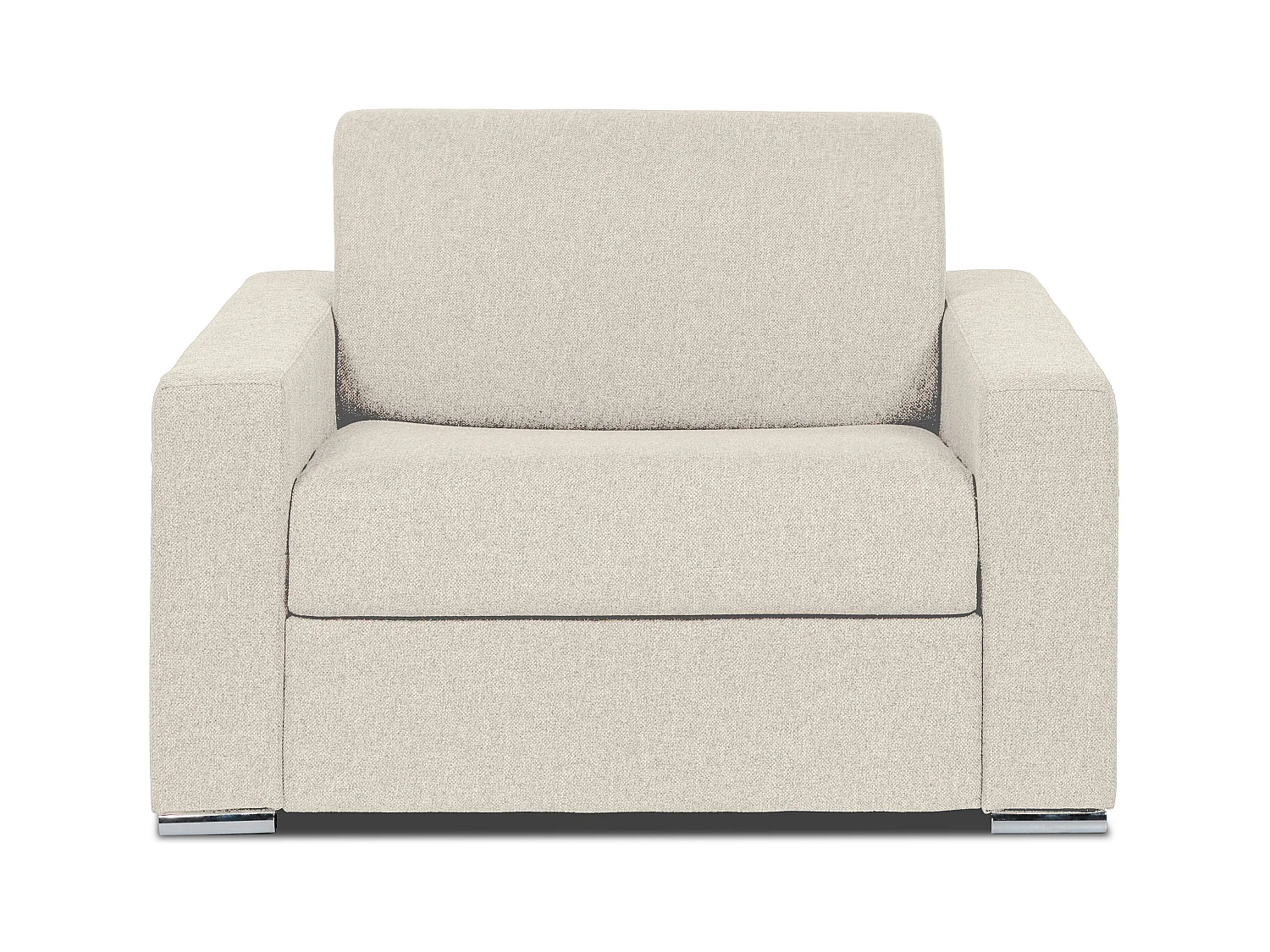 Fauteuil convertible express en tissu beige - Couchage 70 cm - Matelas 14 cm - CALITO
