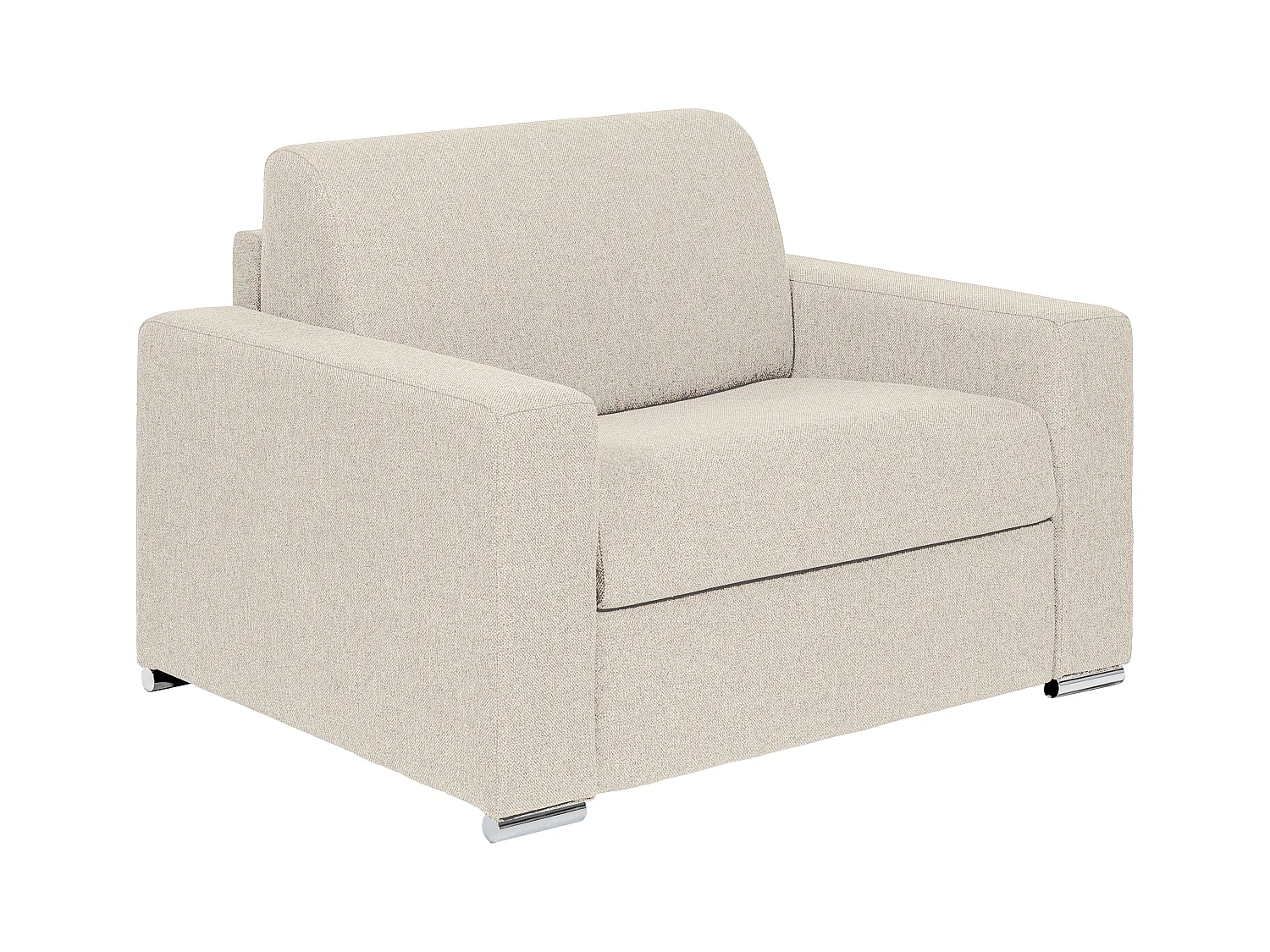 Fauteuil convertible express en tissu beige - Couchage 70 cm - Matelas 14 cm - CALITO