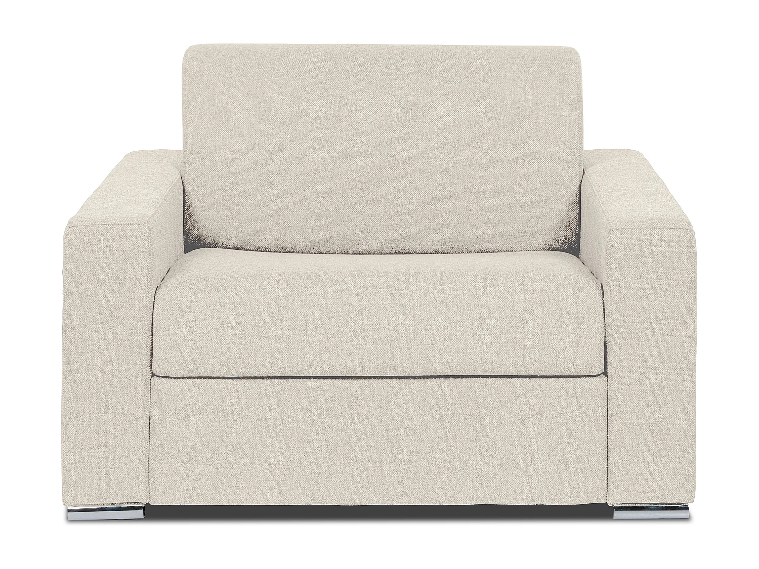 Fauteuil convertible express en tissu beige - Couchage 70 cm - Matelas 14 cm - CALITO