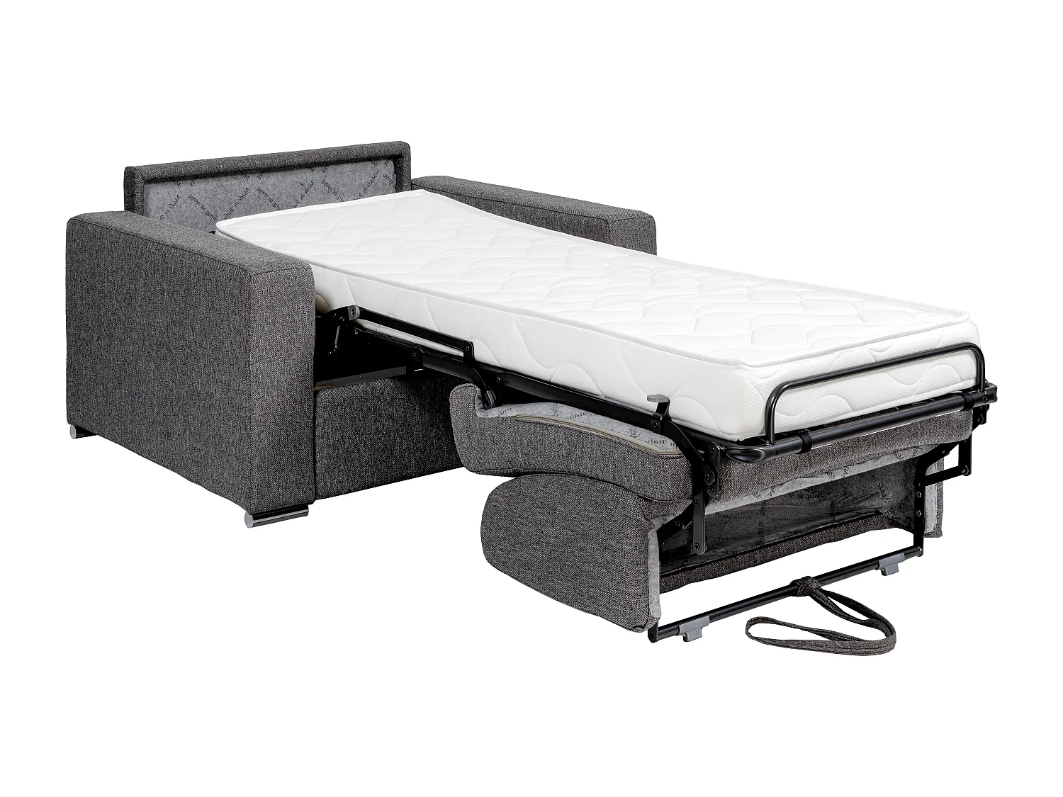 Fauteuil convertible express en tissu beige - Couchage 70 cm - Matelas 14 cm - CALITO