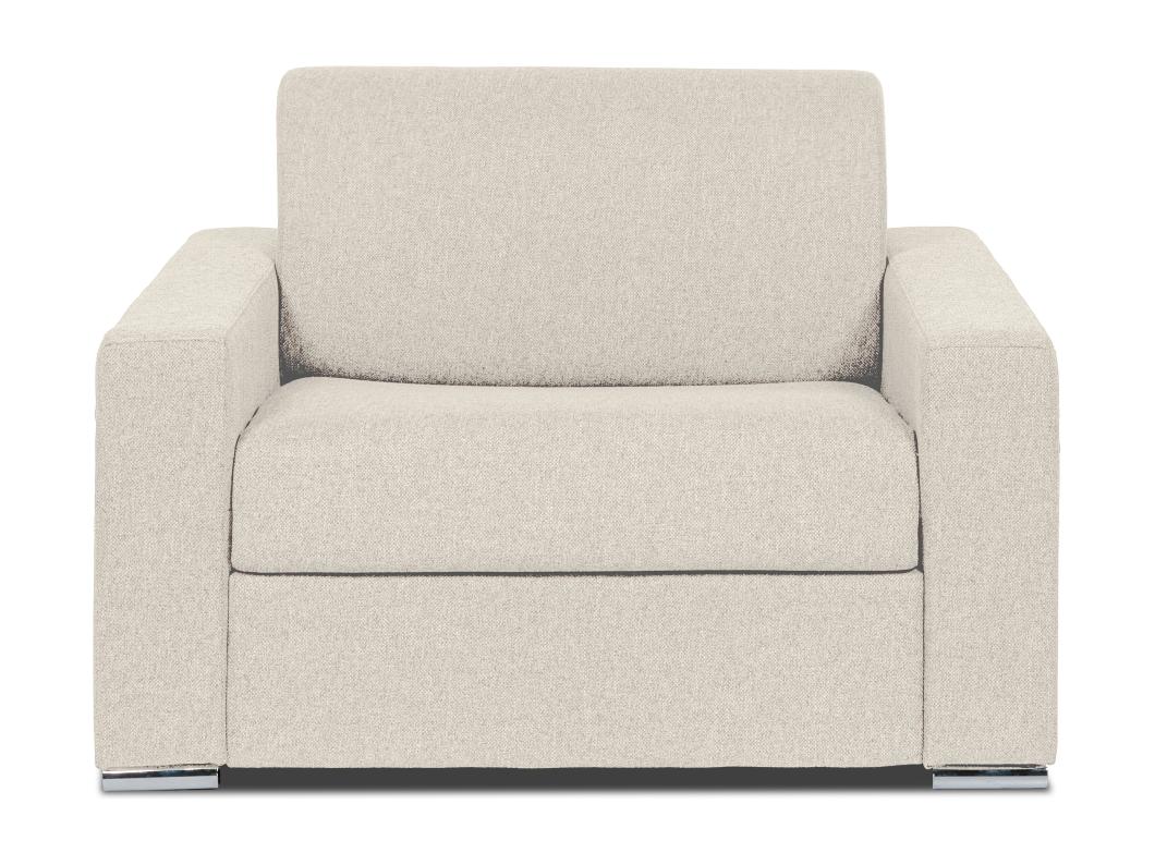 Sillón cama de tela beige - Cama de 70 cm - Colchón de 14 cm - CALITO
