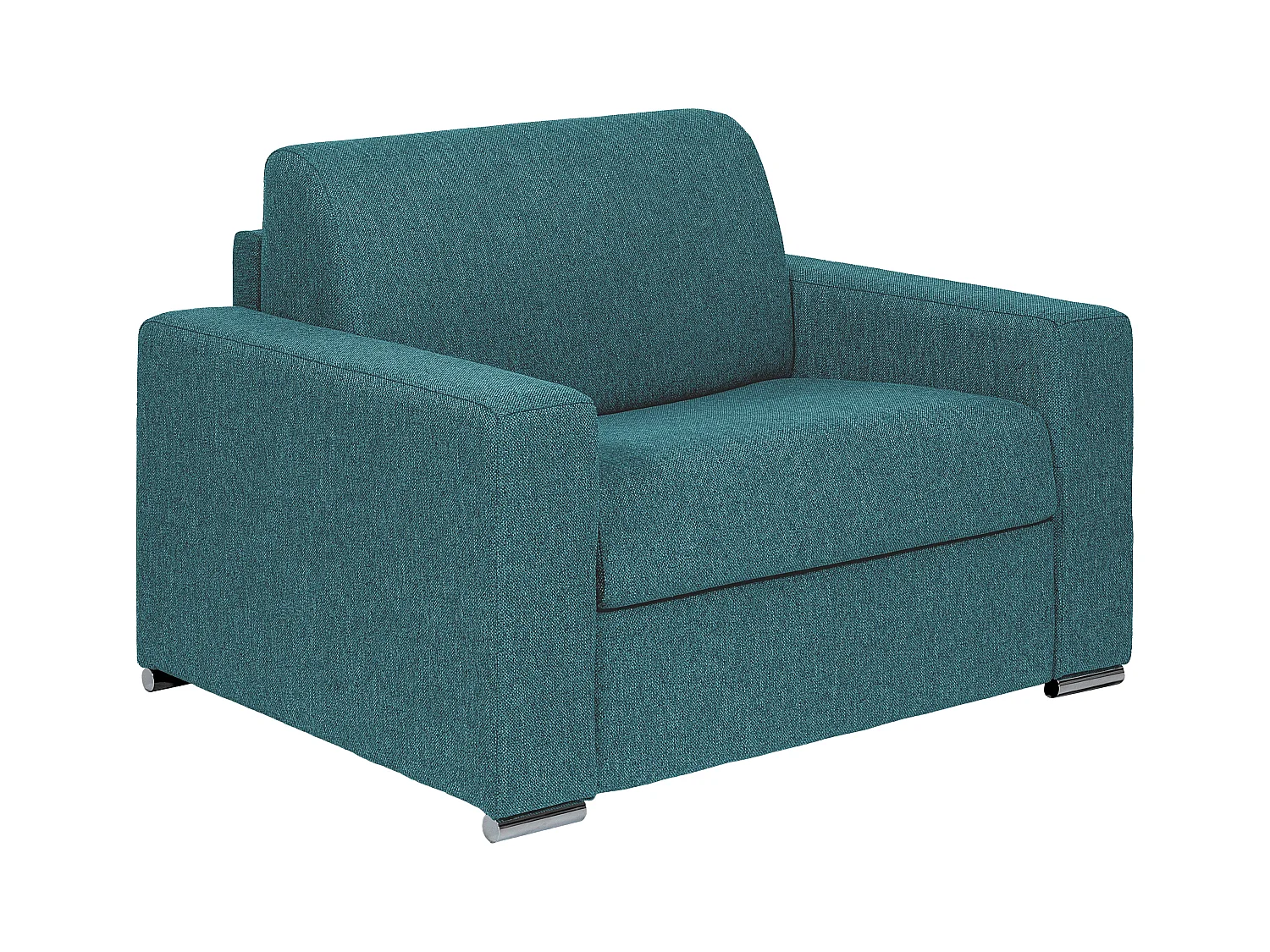 Fauteuil convertible express en tissu bleu - Couchage 70 cm - Matelas 14 cm - CALITO