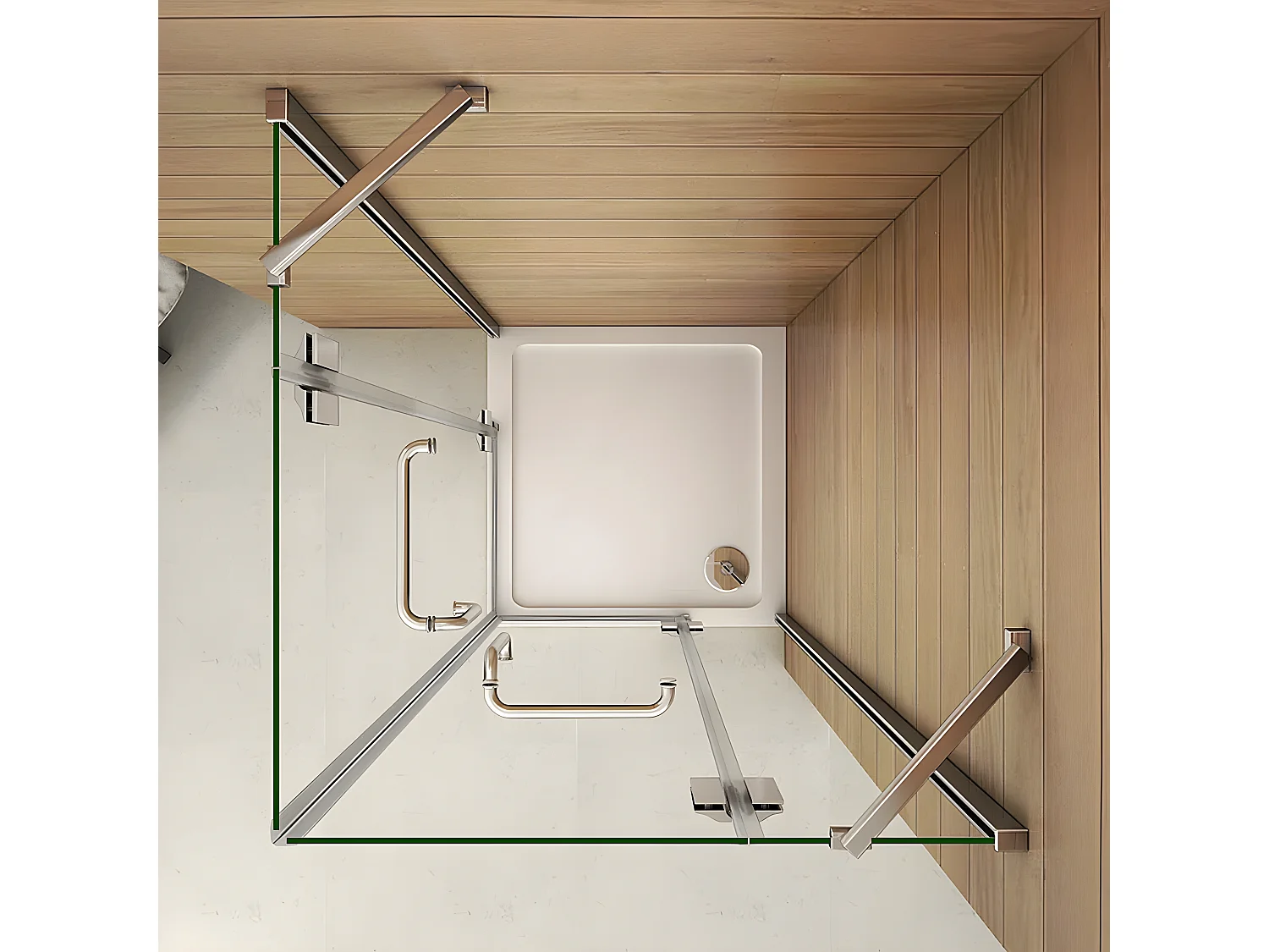 Mampara de ducha rectangular abatible vidrio antical 8mm (780-800)x(880-900)x1900mm