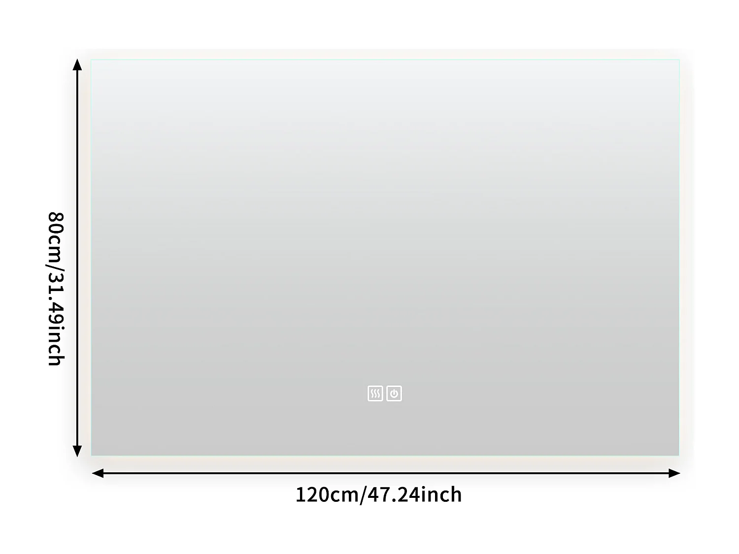 Miroir Salle de Bain avec Éclairage - 80 x 120 cm - Miroir LED Salle de Bain - avec Anti-buée et 3 Couleur Changeable