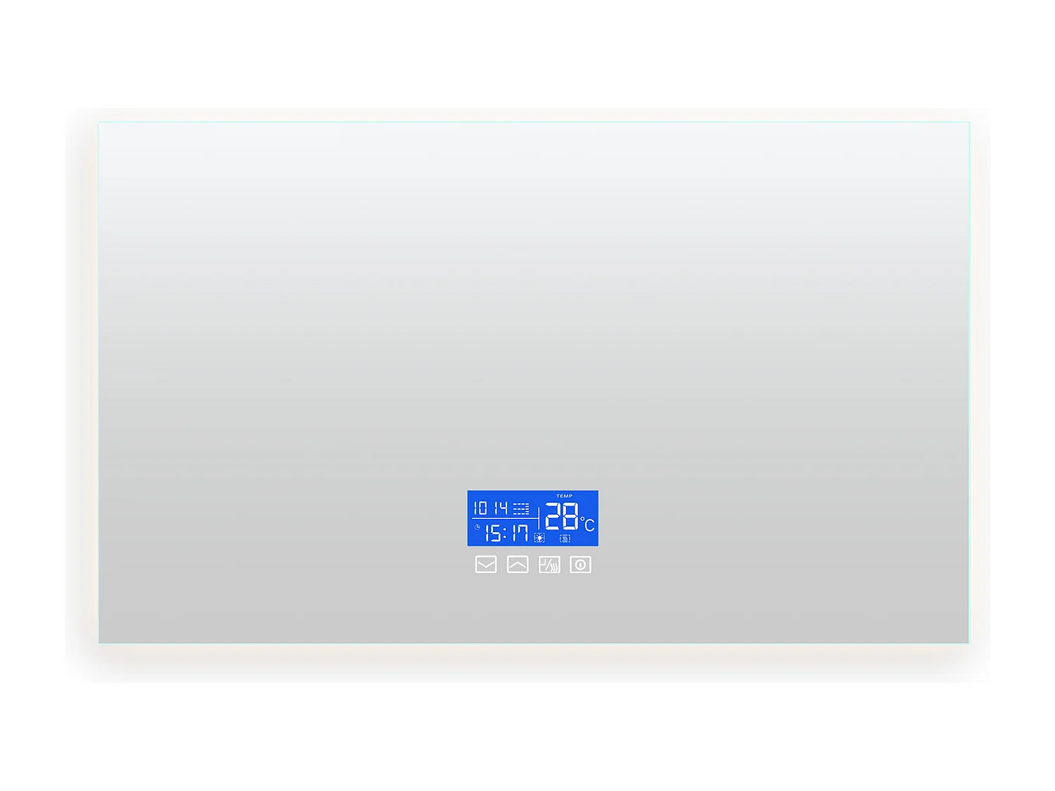 Miroir Salle de Bain avec Éclairage - 100 x 60 cm - Miroir LED Salle de Bain - avec Tactile, Anti-buée, Horloge, Température, Dimmable