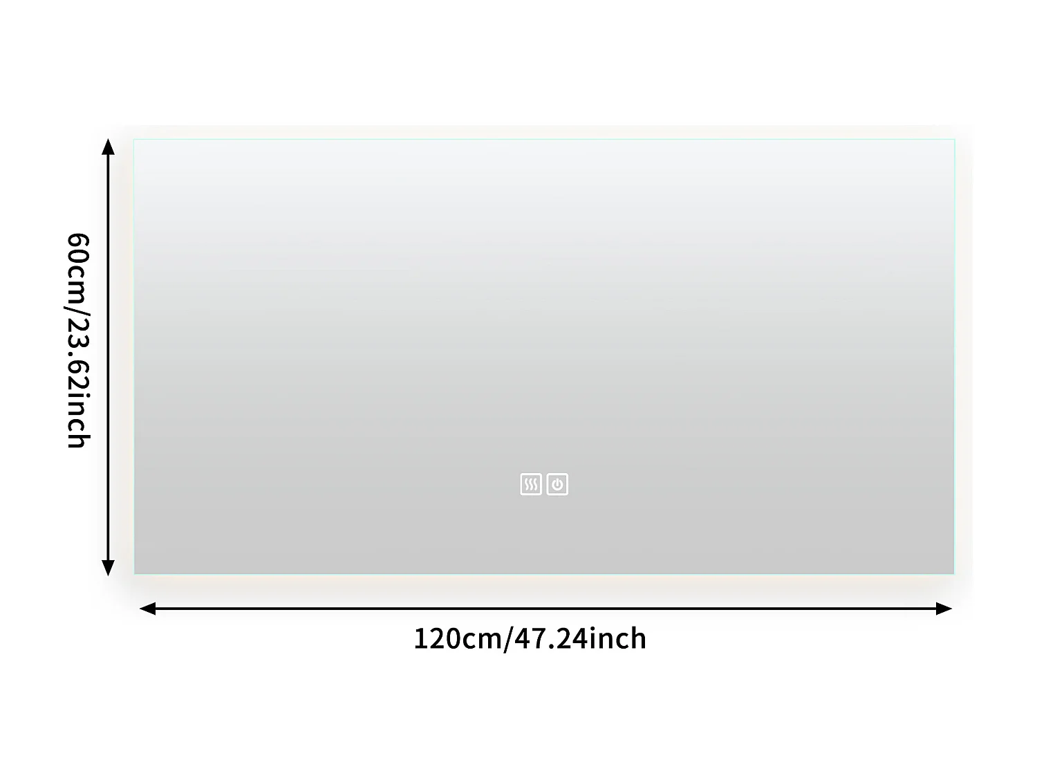 Badezimmerspiegel mit Beleuchtung - 60 x 120 cm - LED Badezimmerspiegel - mit Antibeschlag und 3 wechselbaren Farben