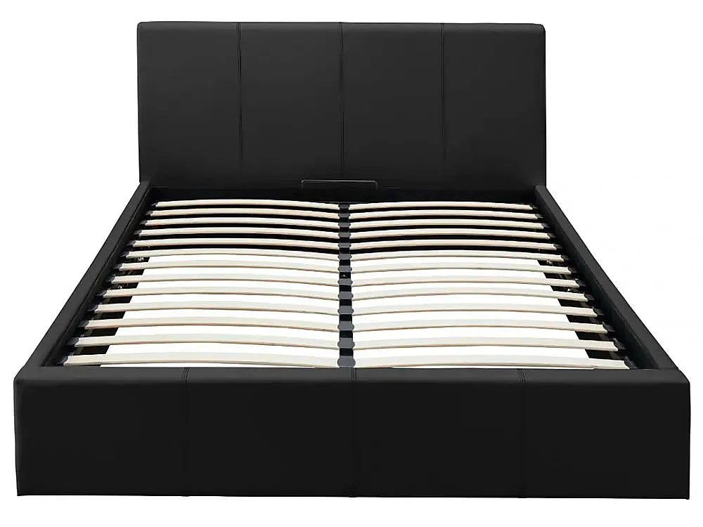 Lit coffre 2 places 160x200 cm BASTIEN simili cuir sommier inclus
