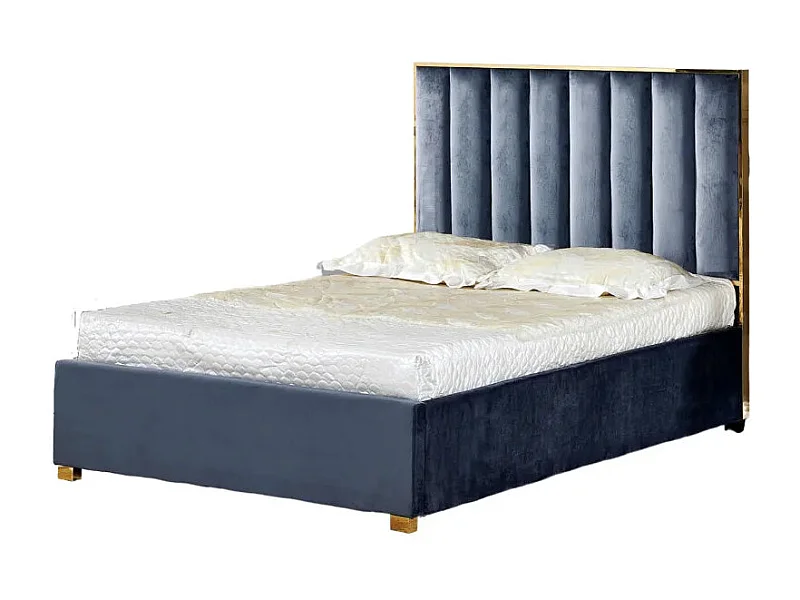 Lit 2 places 140x190 cm TONY velours sommier inclus