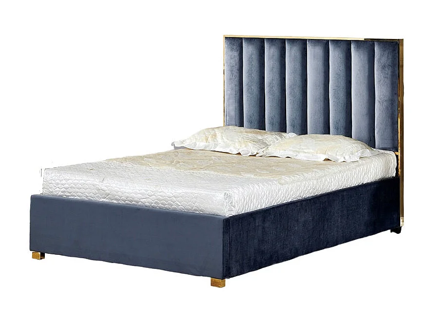 Lit 2 places 140x190 cm TONY velours sommier inclus